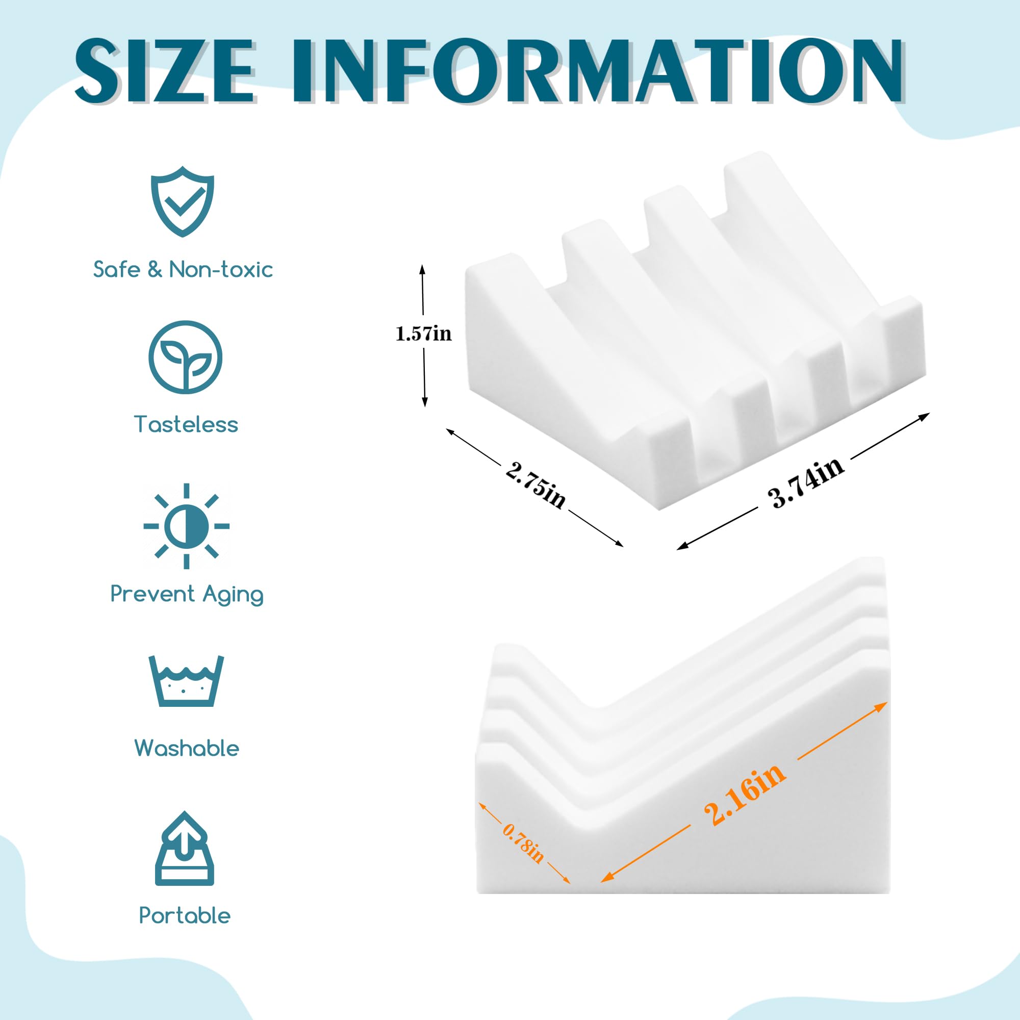 Soap Dishes, Silicone Shower Soap Dish With Drianage, Bar Soap Holder & Saver Waterfall Self-Draining To Keep Your Bar Soap Orga