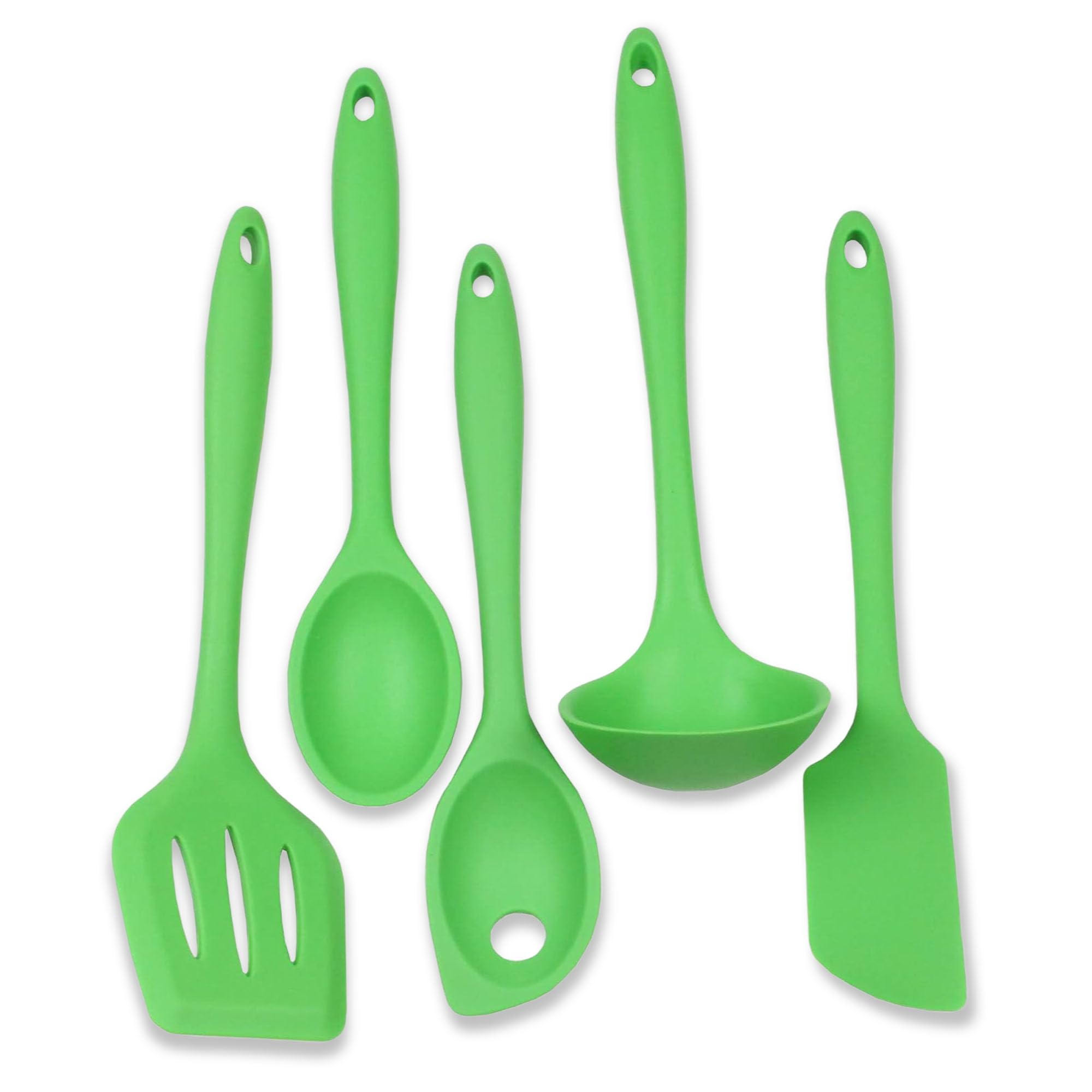 Chef Craft Premium Silicone Kitchen Tool And Utensil Set, 5 Piece, Green