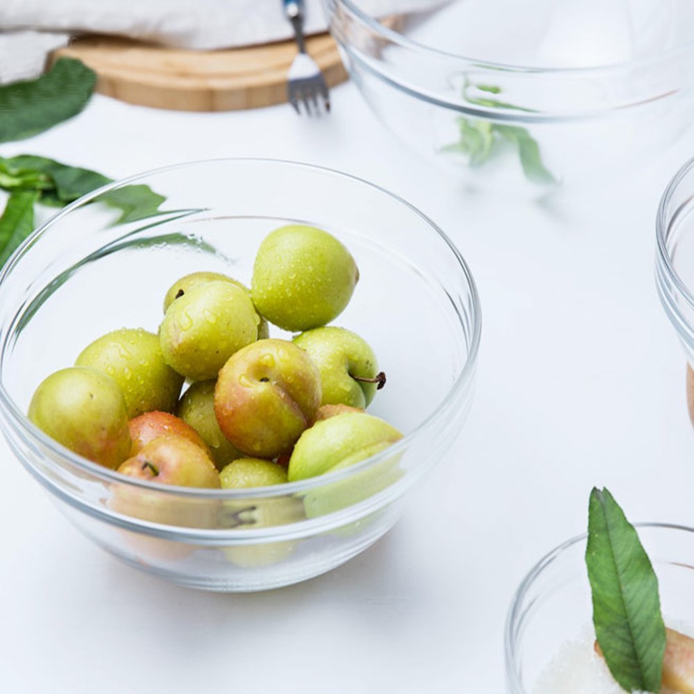 Maredash Mini Bowls 4 Inch Glass Bowls For Kitchen Prep, Dessert, Dips, And Candy Dishes, 6.6 Oz Stackable Dishware Safe,Set Of