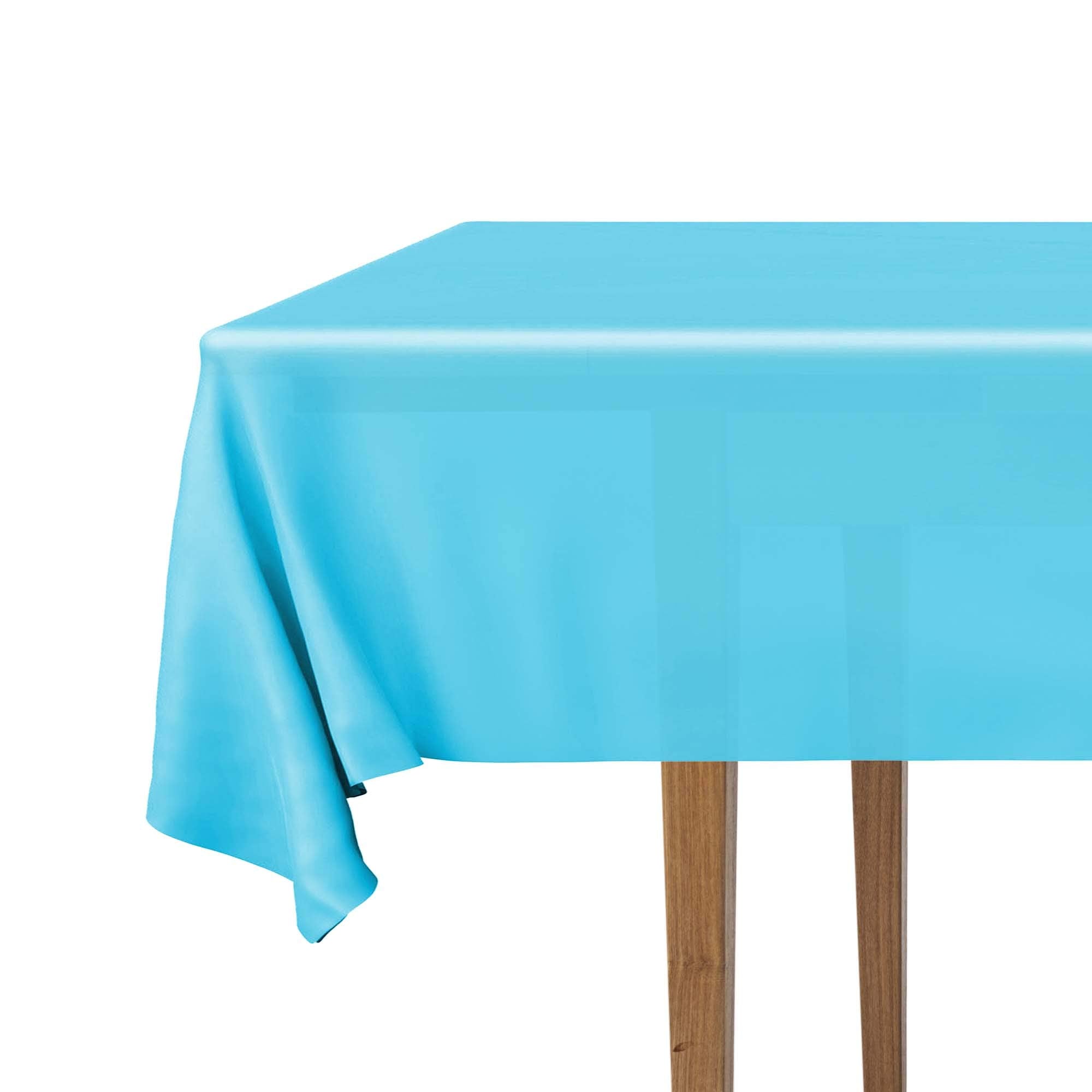 Decorrack 6 Pack Rectangular Tablecloths -Bpa- Free Plastic, 54 X 108 Inch, Dining Table Cover Cloth, Turquoise (6 Pack)