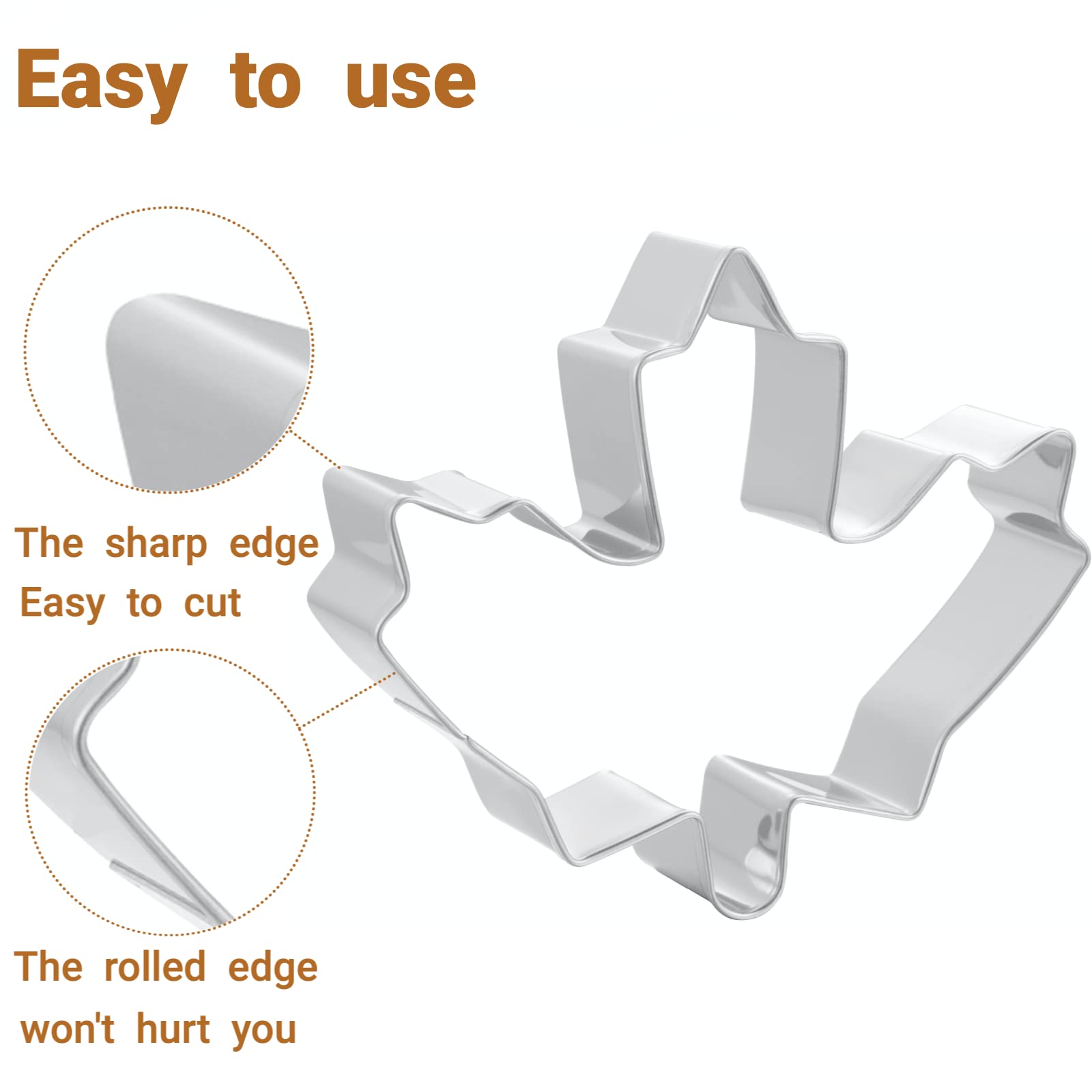Job Jol Cookie Cutters 4 Pcs, Fall Leaf Cookie Cutters, 3.5'' To 4.0''