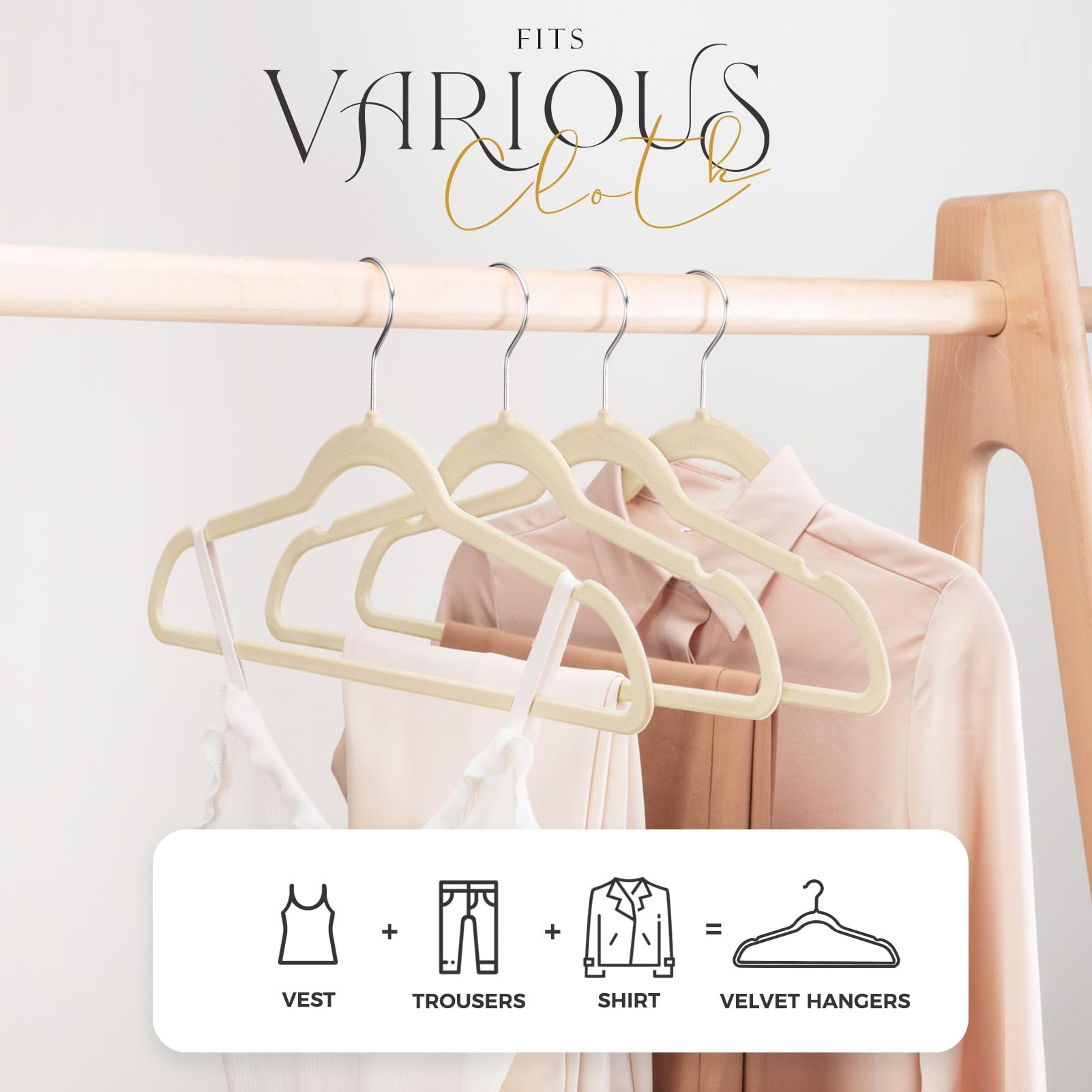 House Day Black Velvet Hangers 120 Pack, Premium Clothes Hangers Non-Slip Felt Hangers, Sturdy Black Hangers Heavy Duty Coat Han