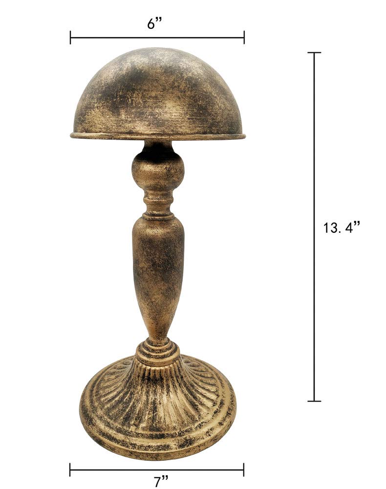 Owlgift Vintage Dome Shape Design Removable Metal Hat Rack/Cap/Wig Storage Holder Display Stand, Bronze