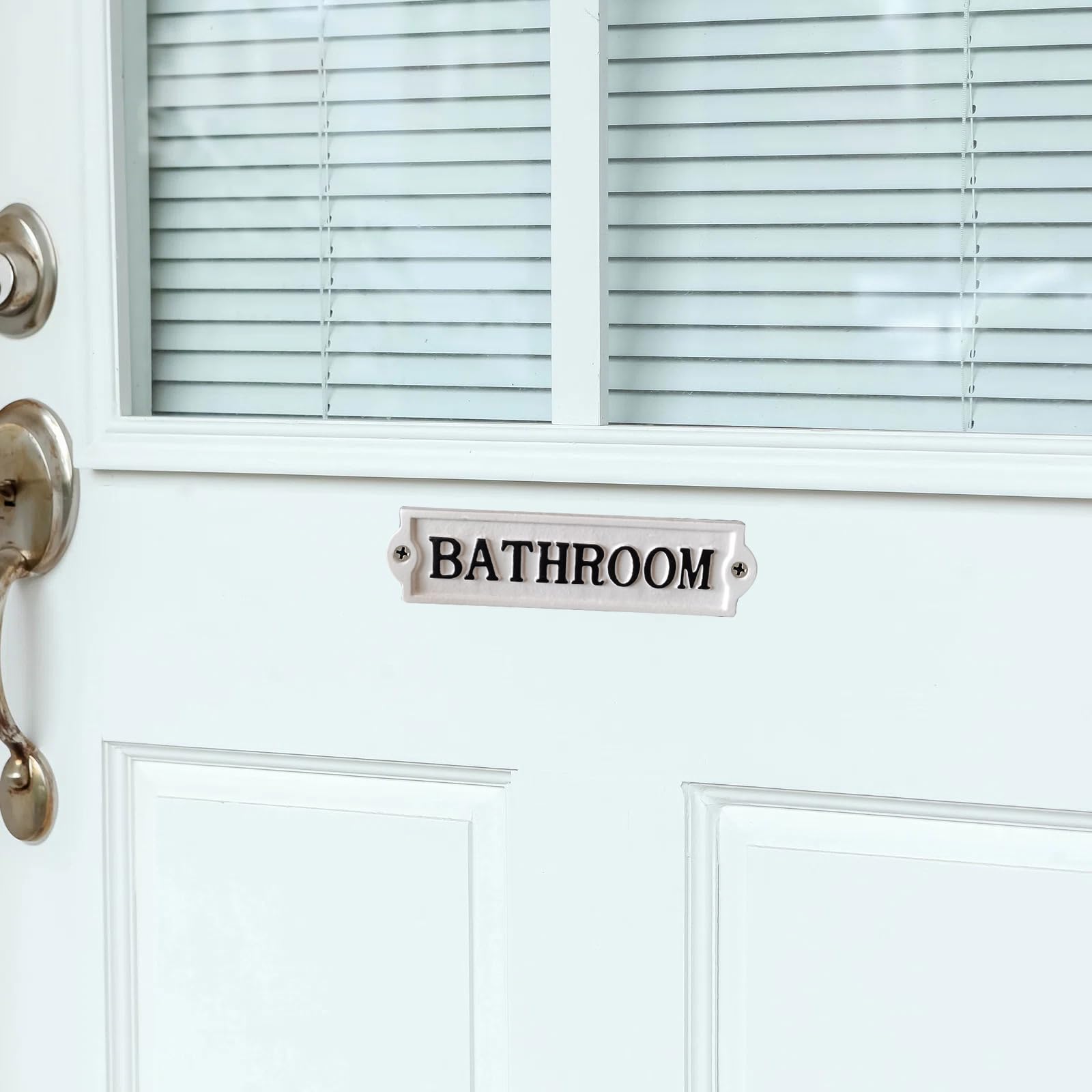 Metal Bathroom Sign - Cast Iron Door Room BATHROOM Plaques - Washroom Sign