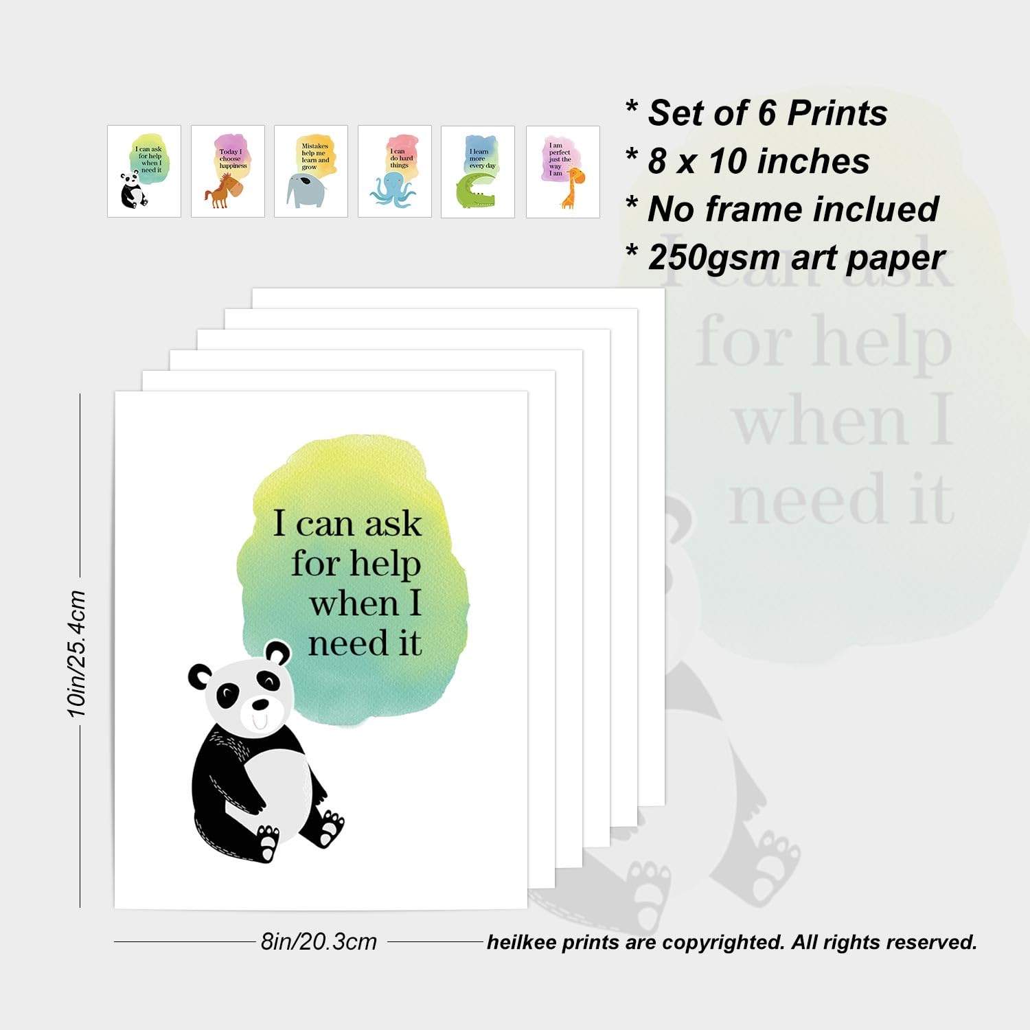 Heilkee Positive Affirmations Wall Decor Inspirational Quotes Wall Art With Encouragement For Kids Positive Saying Prints Back T