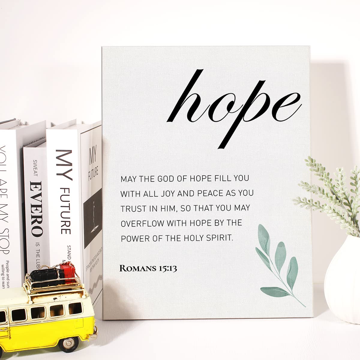Christian Canvas Wall Art Romans 15:13 May the God of Hope Fill You with all Joy and Peace Canvas Print Positive Scripture Canva