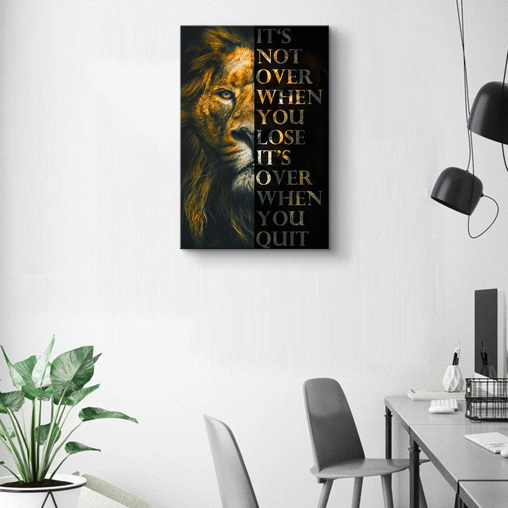 Lion Motivational Wall Art Office Decor For Men Positive Affirmations Wall Decor Inspirational Posters Motivational Quotes Wall