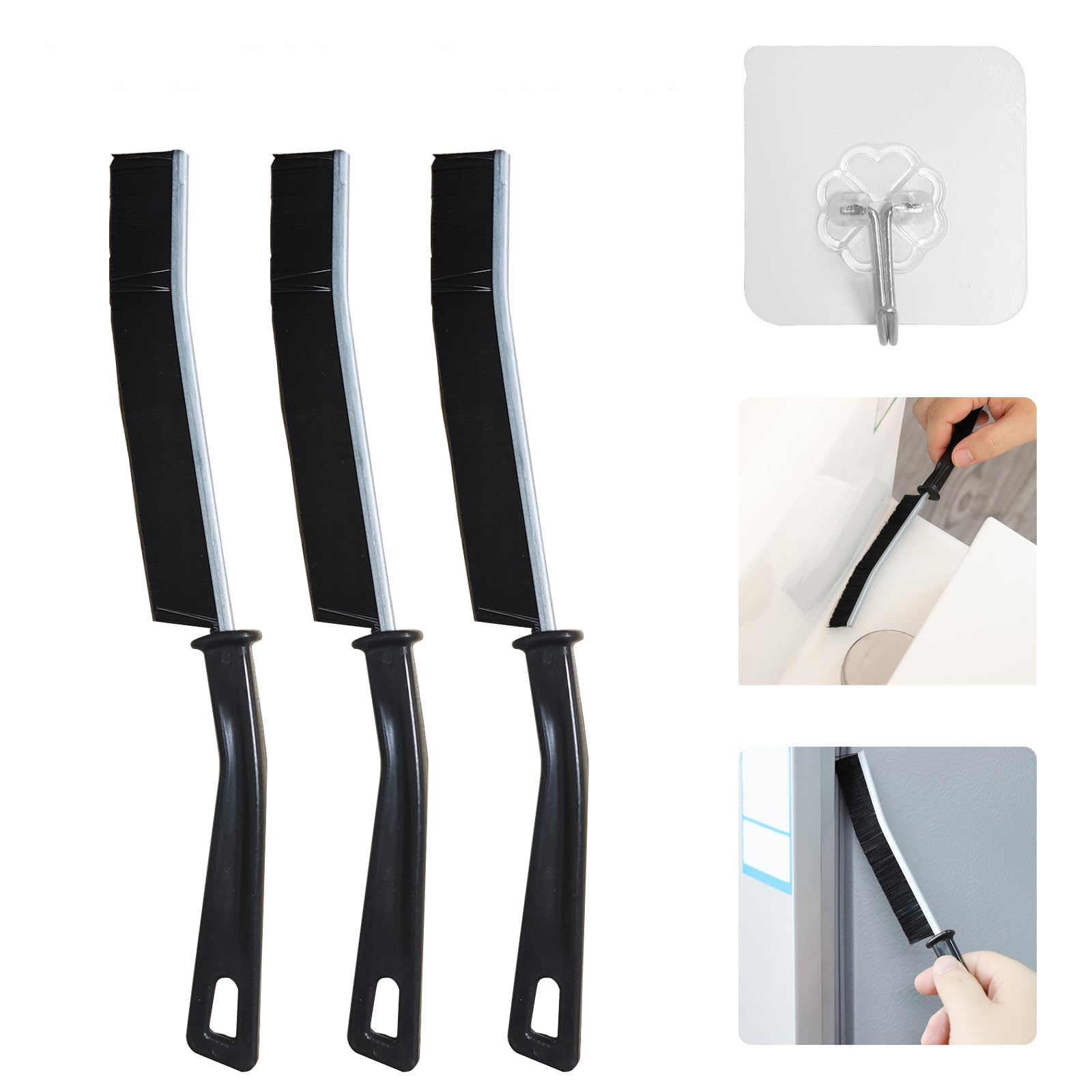 3Pcs Gap Cleaning Brush, Multi-Purpose Door Window Track Deep Cleaning Brush Supplies,Bathroom Gap Cleaning Brush, Clean The Dea