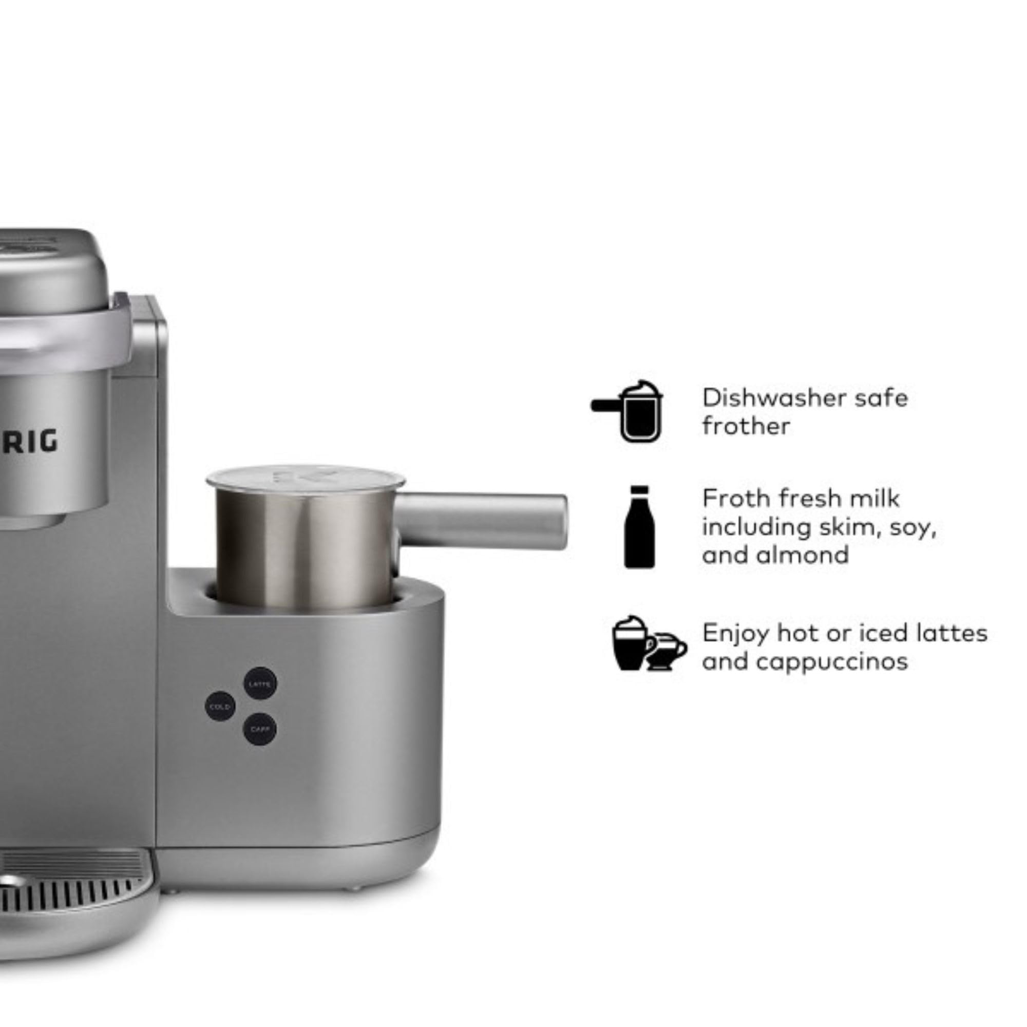 Keurig K-Cafe Special Edition Coffee Maker with Milk Frother, Nickel Finish