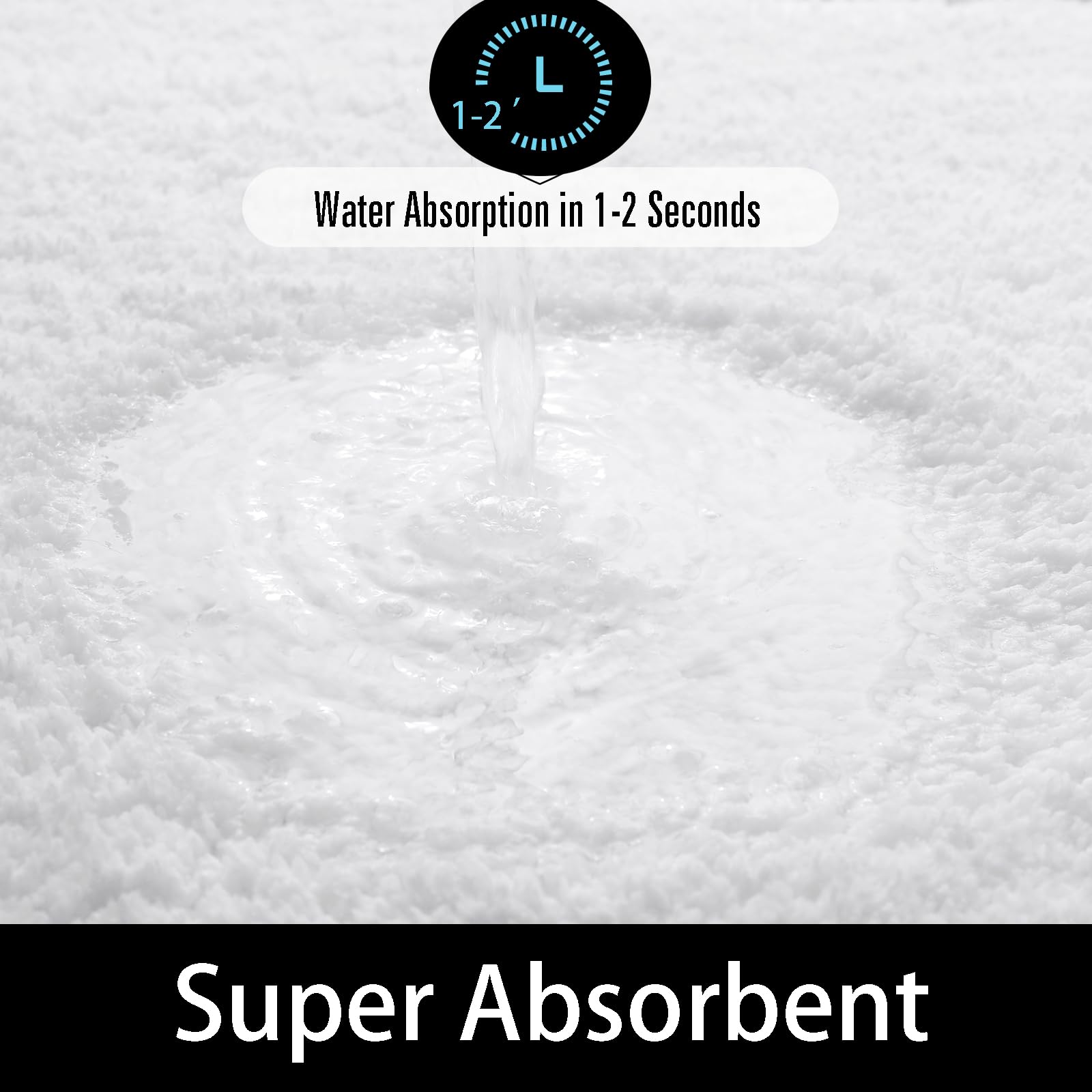 Homore Luminous White Bathroom Rugs,32X20 Inch Non Slip Bathroom Runner Rug, Extra Soft Long Bath Rug, Absorbent Thick Microfibe