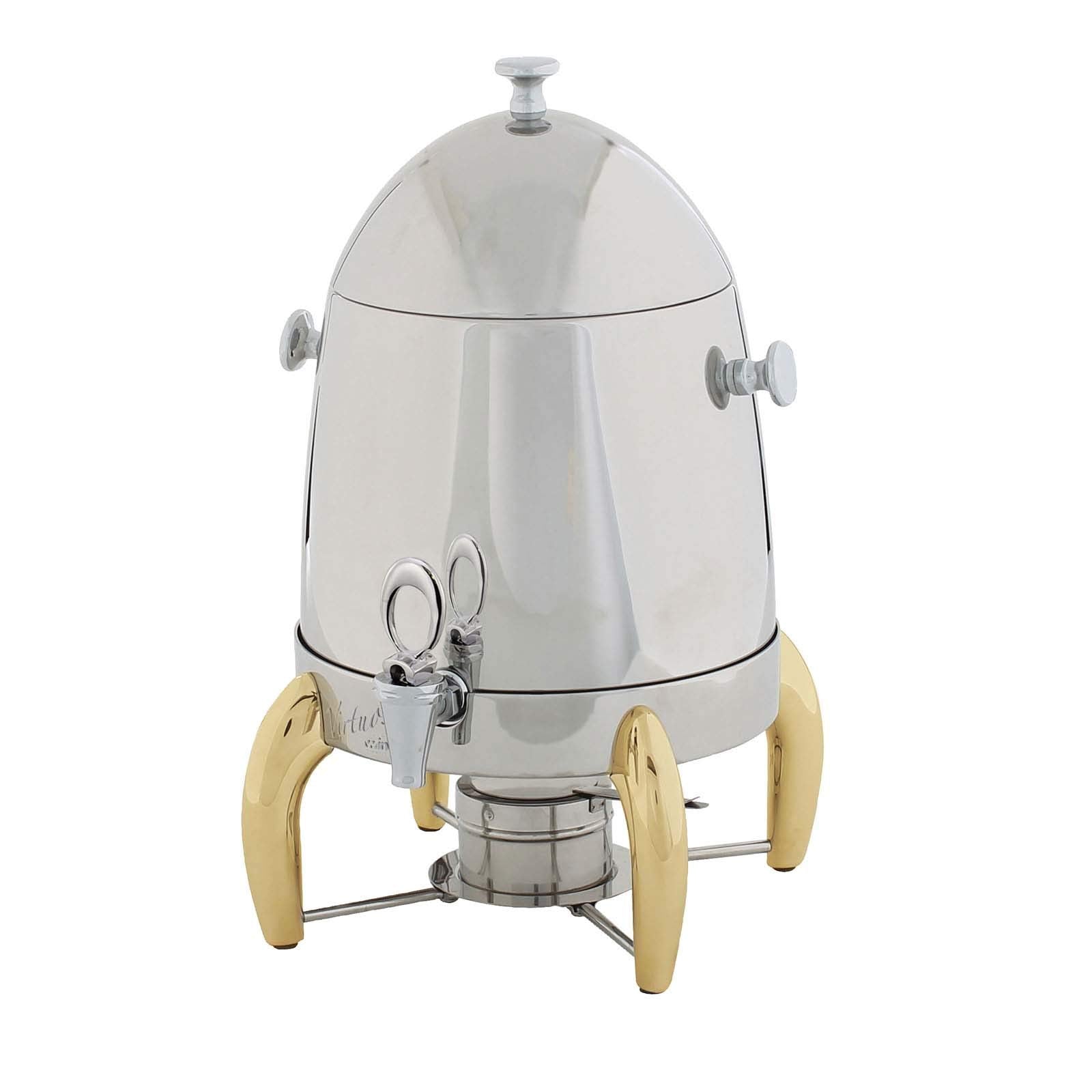 Winco Virtuoso Coffee Urns with Gold Legs, 3-Gallon