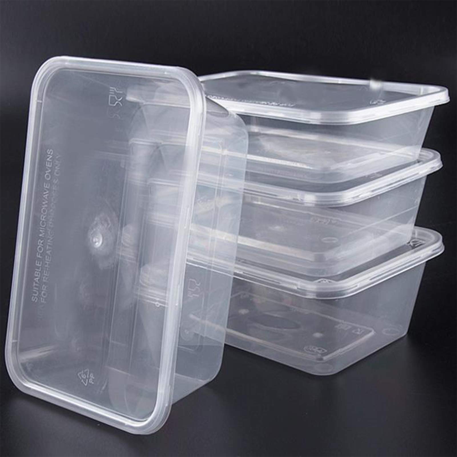 HOMEE Meal Prep Containers, 50 Pack- 26oz Plastic Storage Food Containers with Lids, Bento Box Reuse, Refrigerator Safe, Microwa