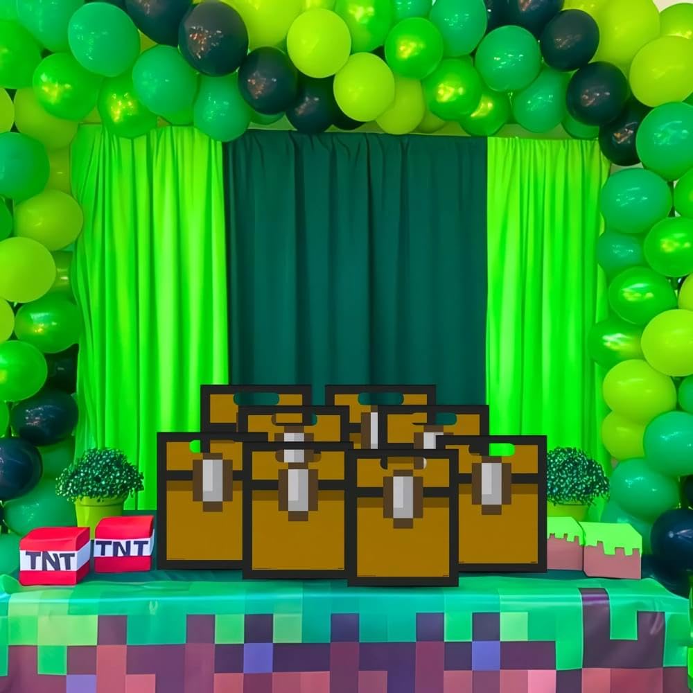 Multicolor Minecraft Loot Bags (8 Count) - Perfect Party Favor Bag For Gamers, Collectors, And Minecraft Fans