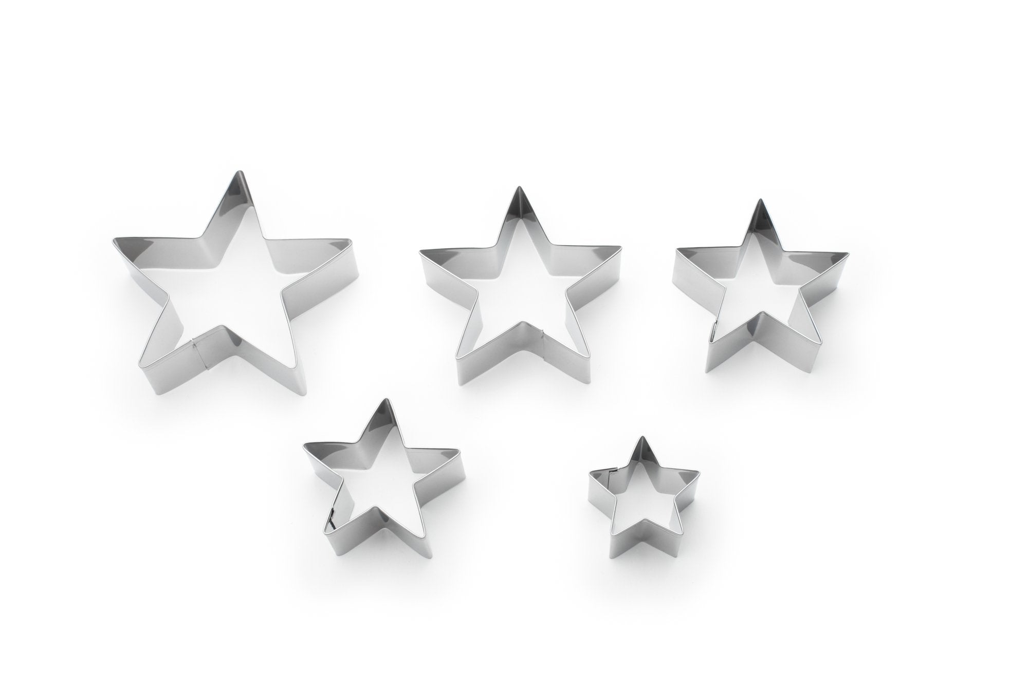 Fox Run Star Cookie Cutter Set, Set Of 5, Silver
