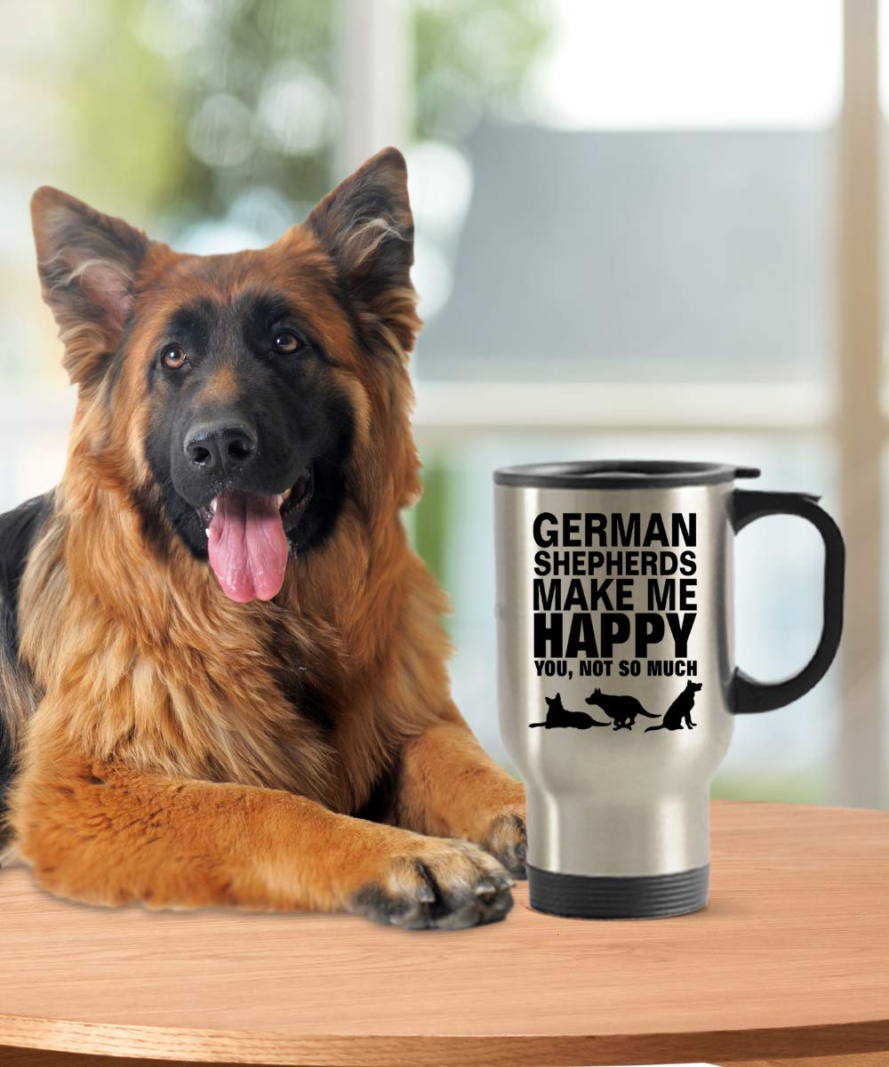 Dogsmakemehappy - German Shepherd Tumbler - Stainless Steel Novelty Tumbler For Birthday And Anniversary Parties - Gift Idea For