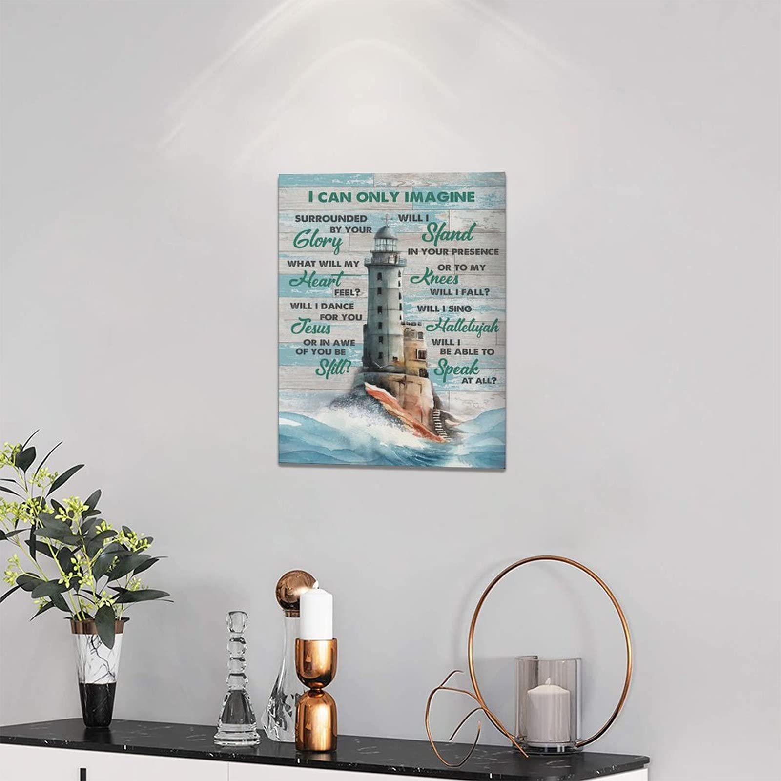 Lighthouse Wall Art Nautical Decor Coastal Ocean Pictures Wall Decor Lighthouse Christian Scriptures Canvas Painting Prints I Ca