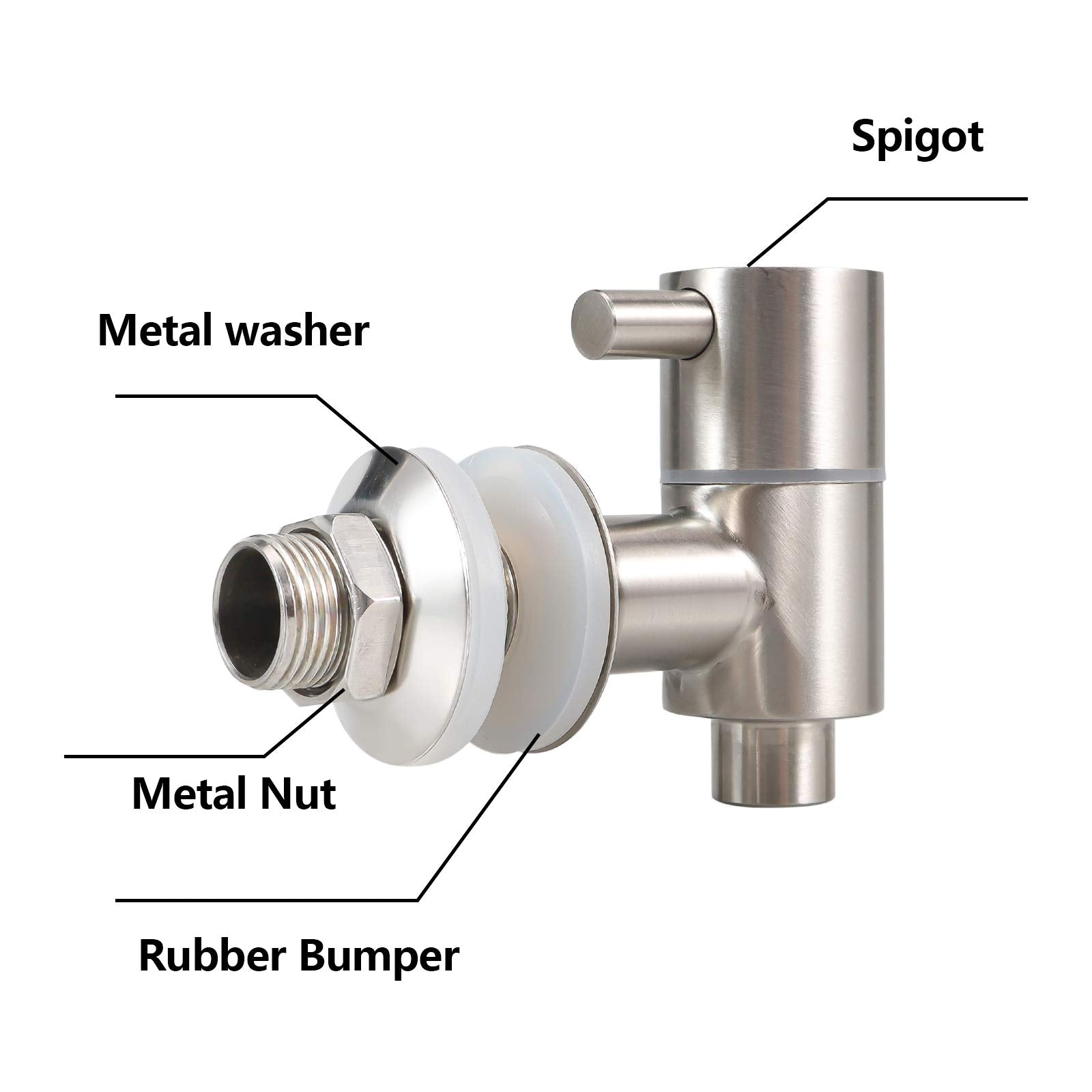 Replacement Spigot Faucet Tap For Beverage Dispenser Stainless Steel Lever Pour Spout For Glass Drink Jar Bucket Ceramic Porcela