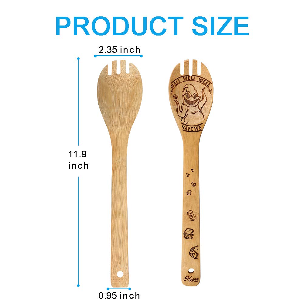 Halloween Idea Utensil Burned Wooden Spoons Set House Warming Wedding Present Slotted Spoon 5 Piece Spoonset