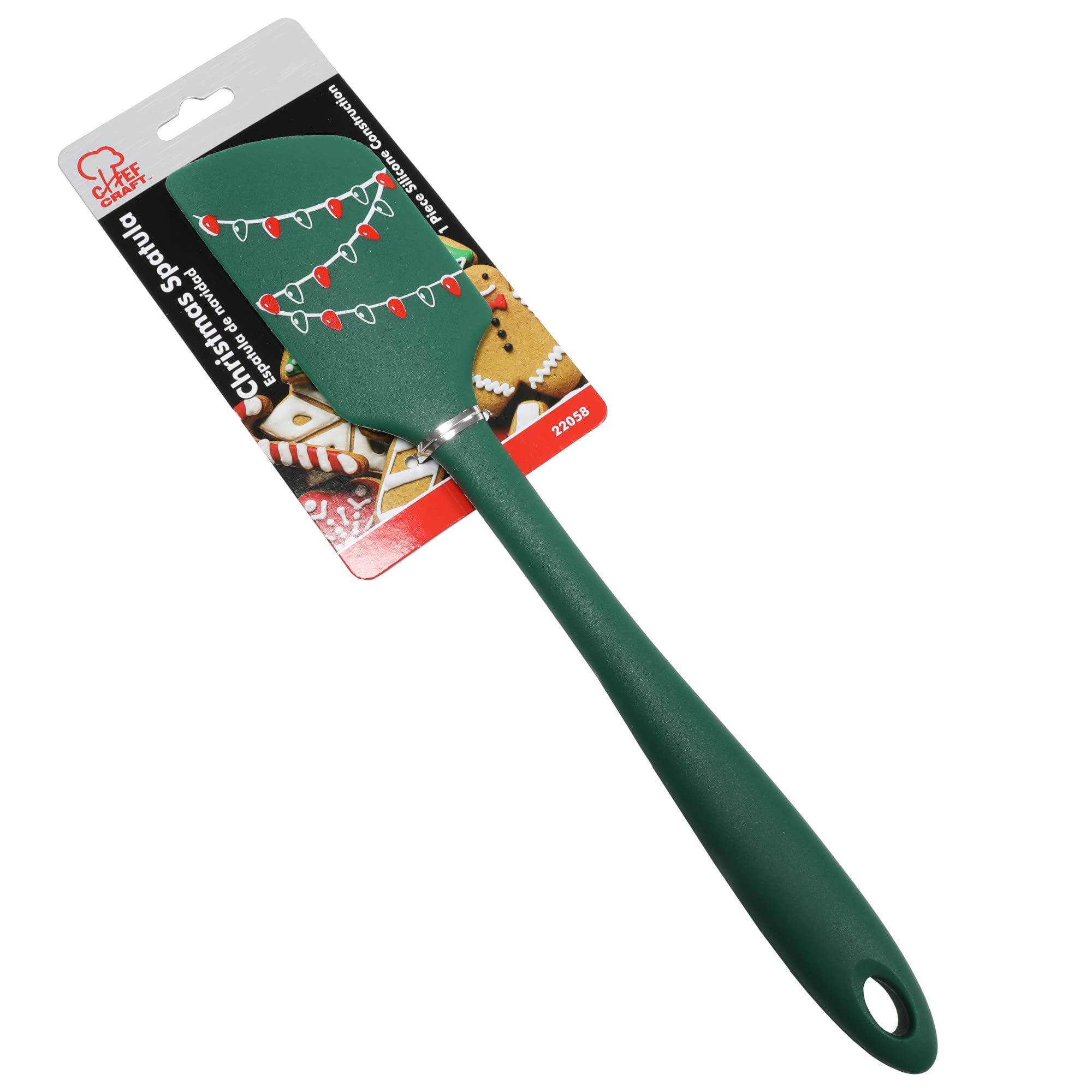 Chef Craft Select Silicone Christmas Spatula, 11 inches in length, Green