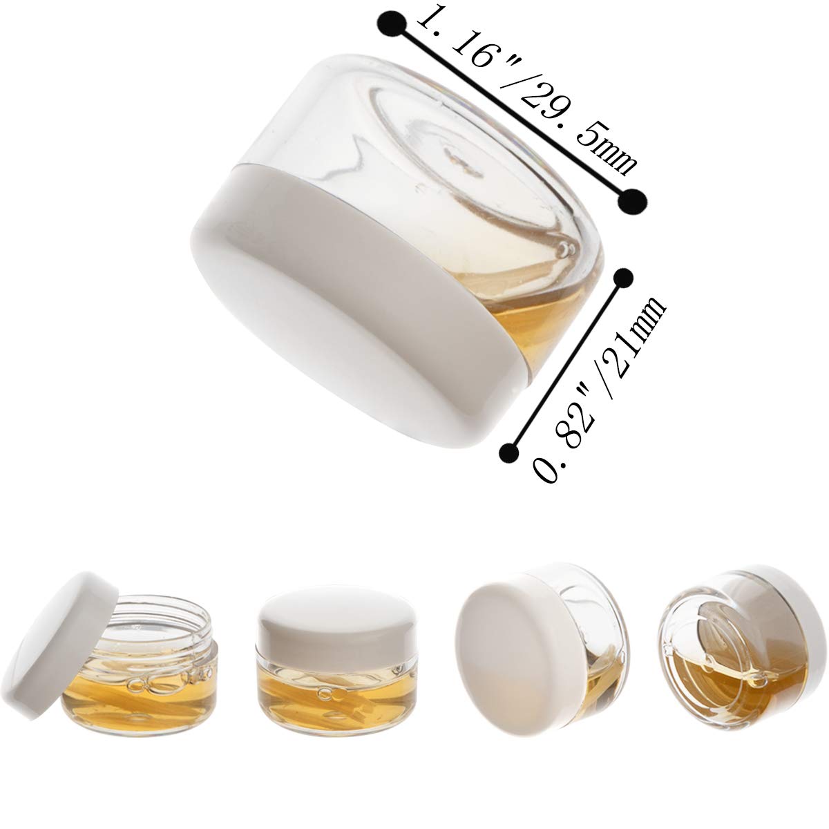 Zejia 5 Gram Sample Containers With Lids, Mini Makeup Containers, Empty Plastic Travel Cosmetic Containers With Labels(50 Count,