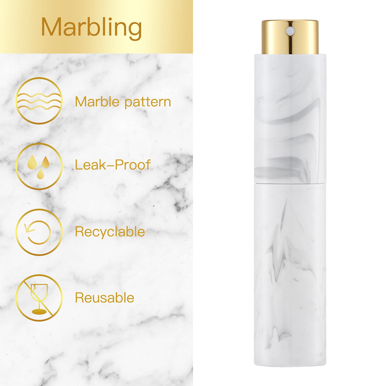 Tekson 10Ml Perfume Atomizer Travel (7 Pcs), Refillable Cologne Containers, Dispenser Spray Empty Bottle For Mini Sprayer Size