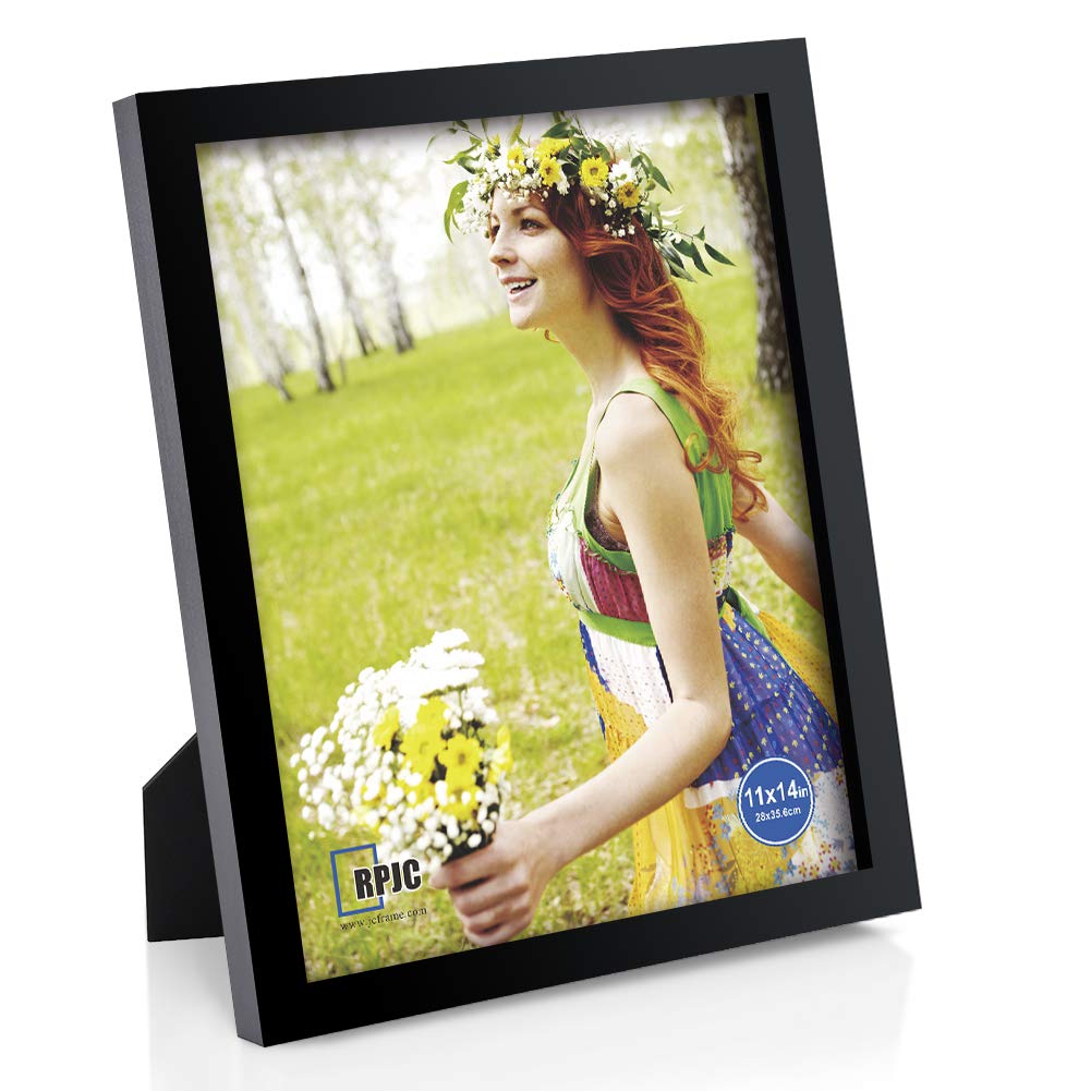 RPJC 11x14 inch Picture Frame Made of Solid Wood and High Definition Glass Display Pictures for Wall Mounting Photo Frame with S
