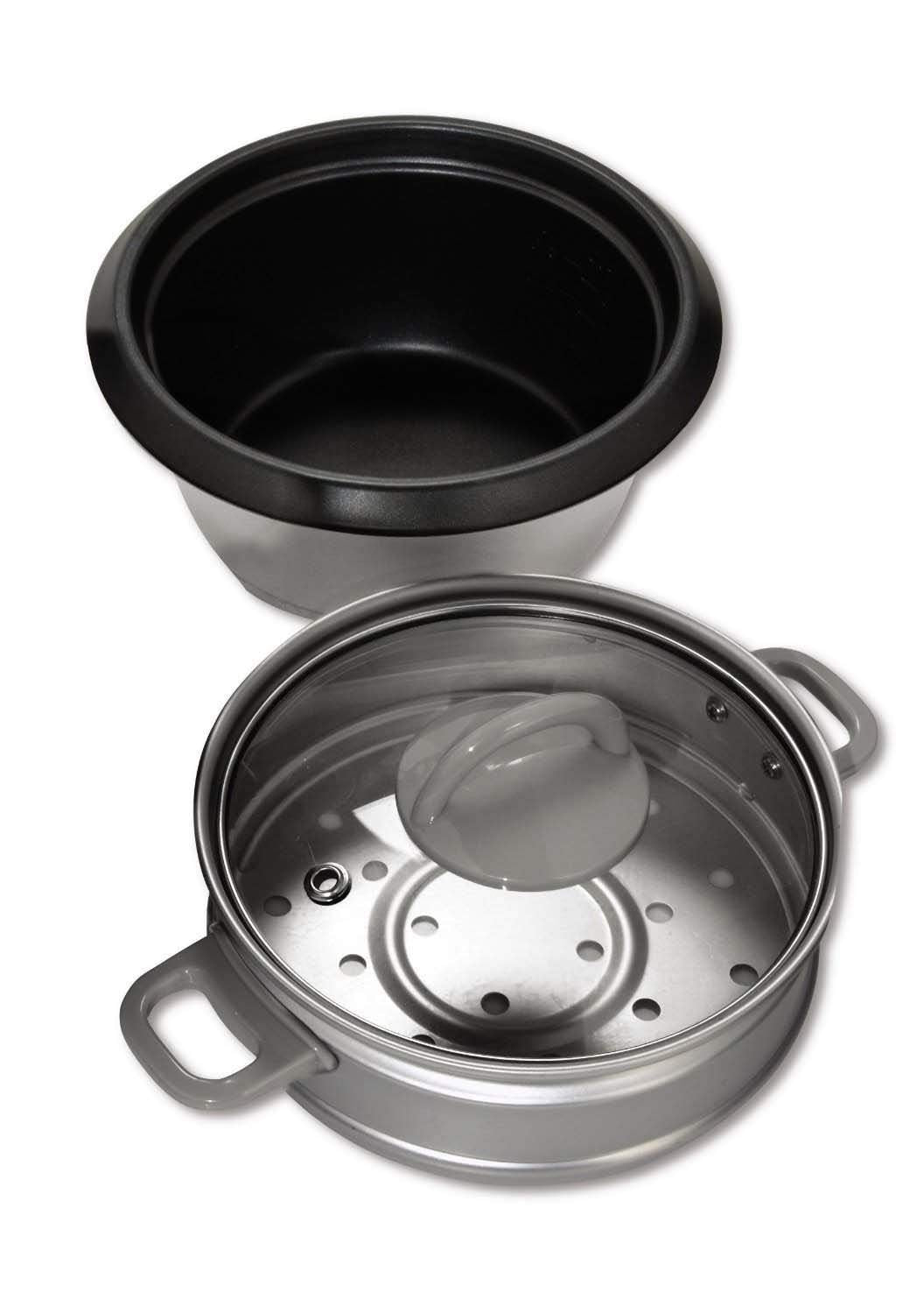 Oster 6-Cup Rice Cooker With Steamer, Red (004722-000-000)