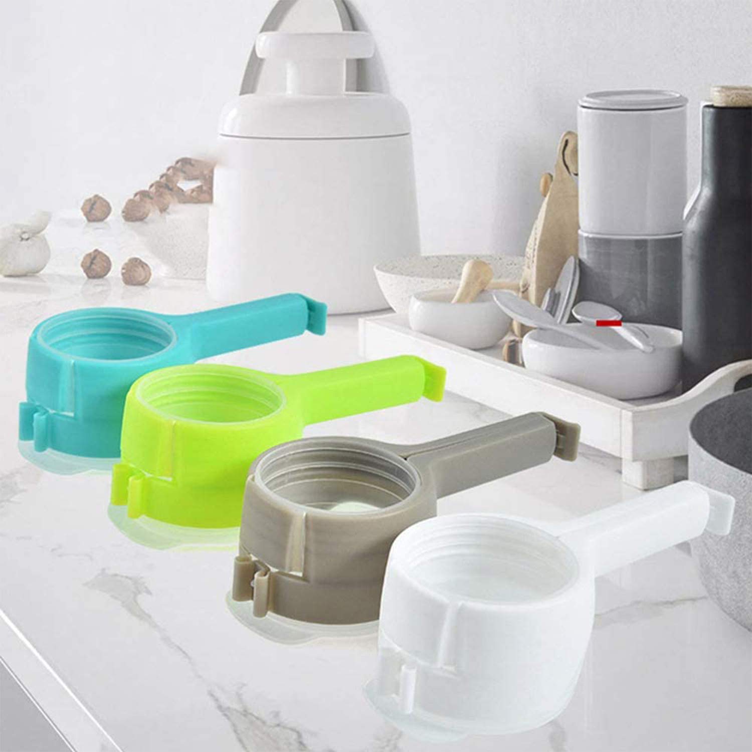 Food Storage Sealing Clips With Pouring Spouts, Bag Clips For Food, Kitchen, Chip Bag Clips, Plastic Cap Food Clips, Great For O
