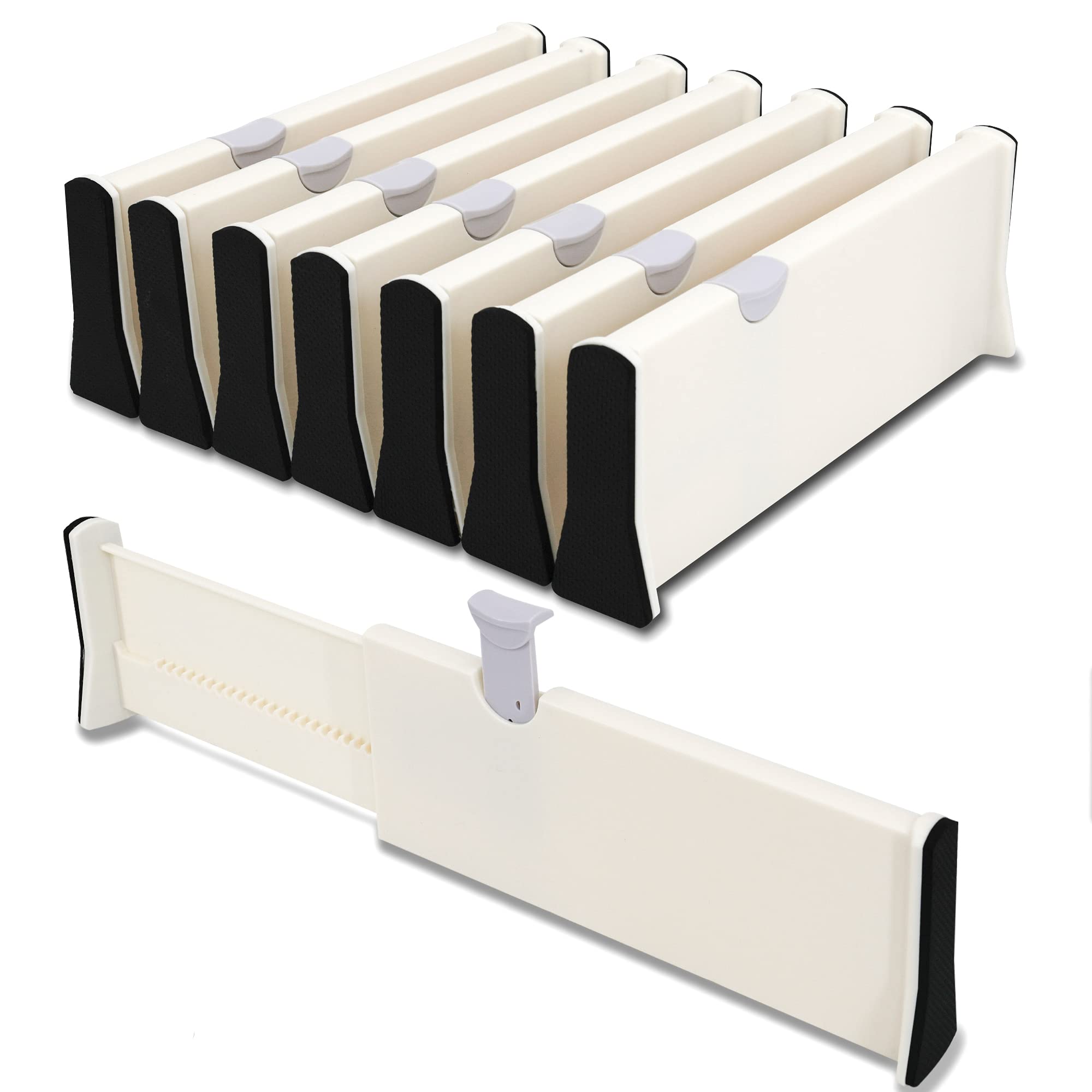Koopro Set Of 8 Adjustable Drawer Dividers Organizer Separators 4 High Expandable From 11 To 17 For Kitchen Bedroom Office Clo