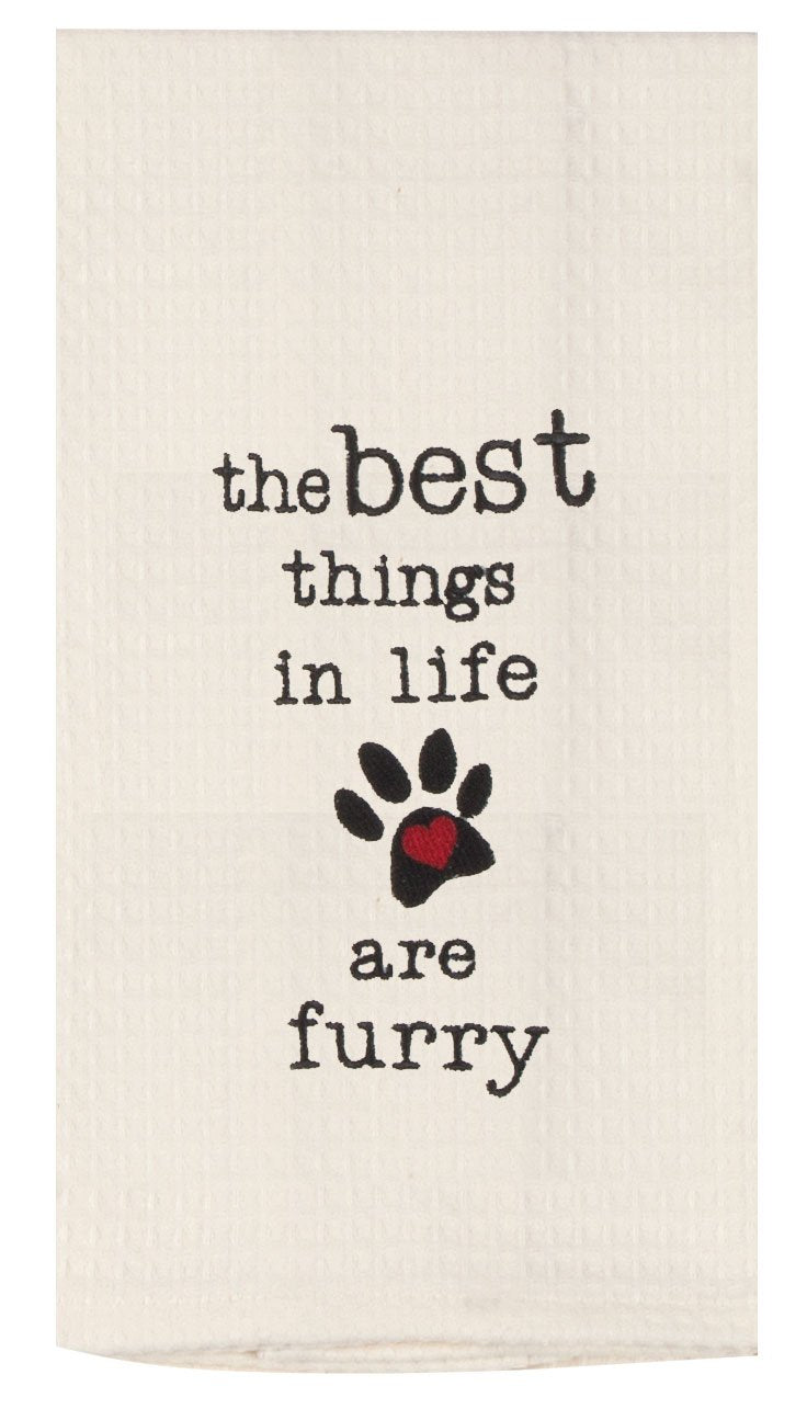 Kay Dee Designs F0795 Furry Embroidered Waffle Towel