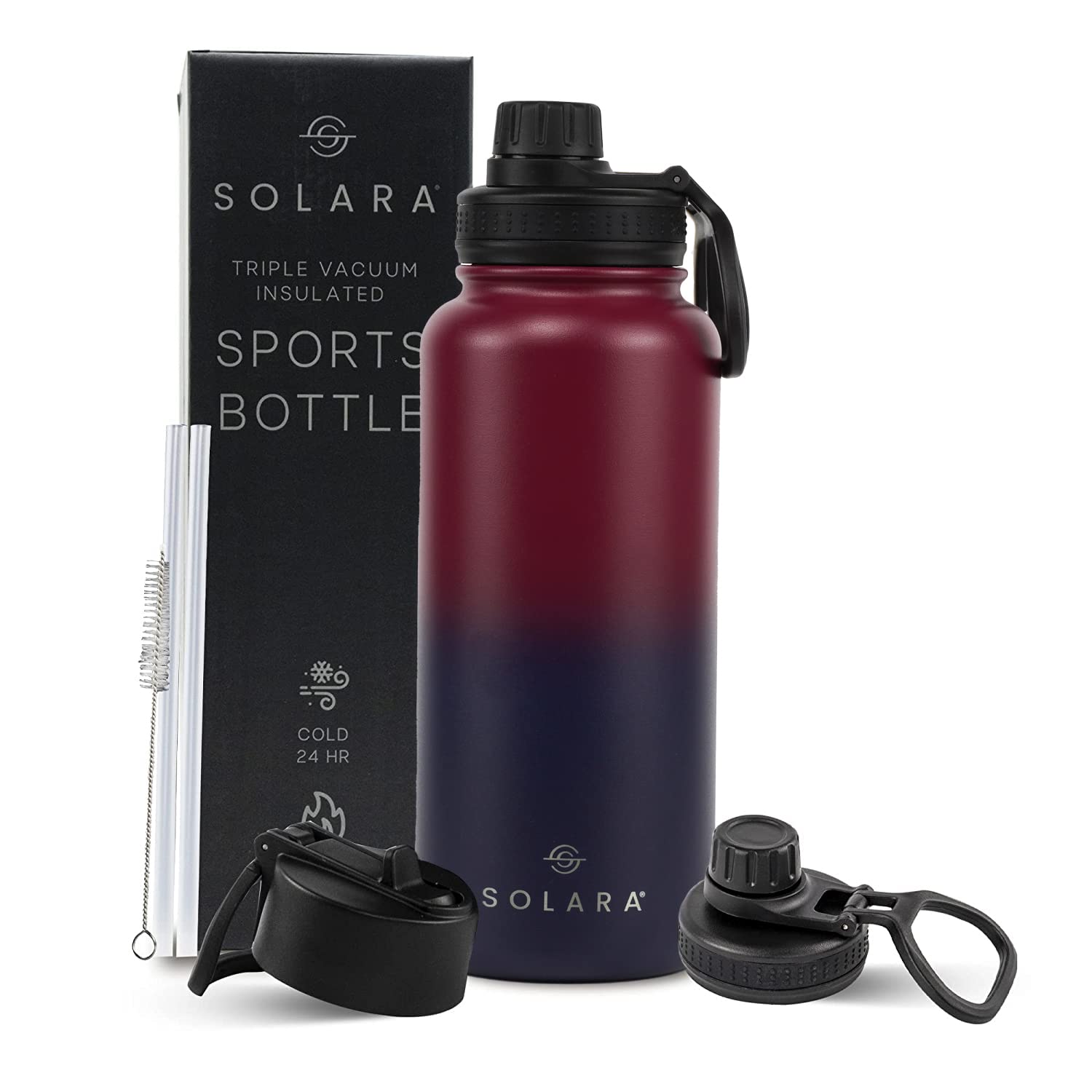 SOLARA Vacuum Insulated Water Bottle 1 litre | Hot Water Bottle | Hot and Cold Thermosteel bottle for Travel, Home, Office, Scho