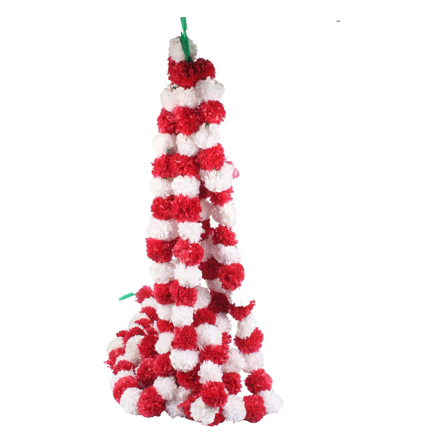 Klassic Red And White Artificial Marigold Flower For Decoration For Diwali Decoration Navratri, Pooja, Home Inauguration, Temple