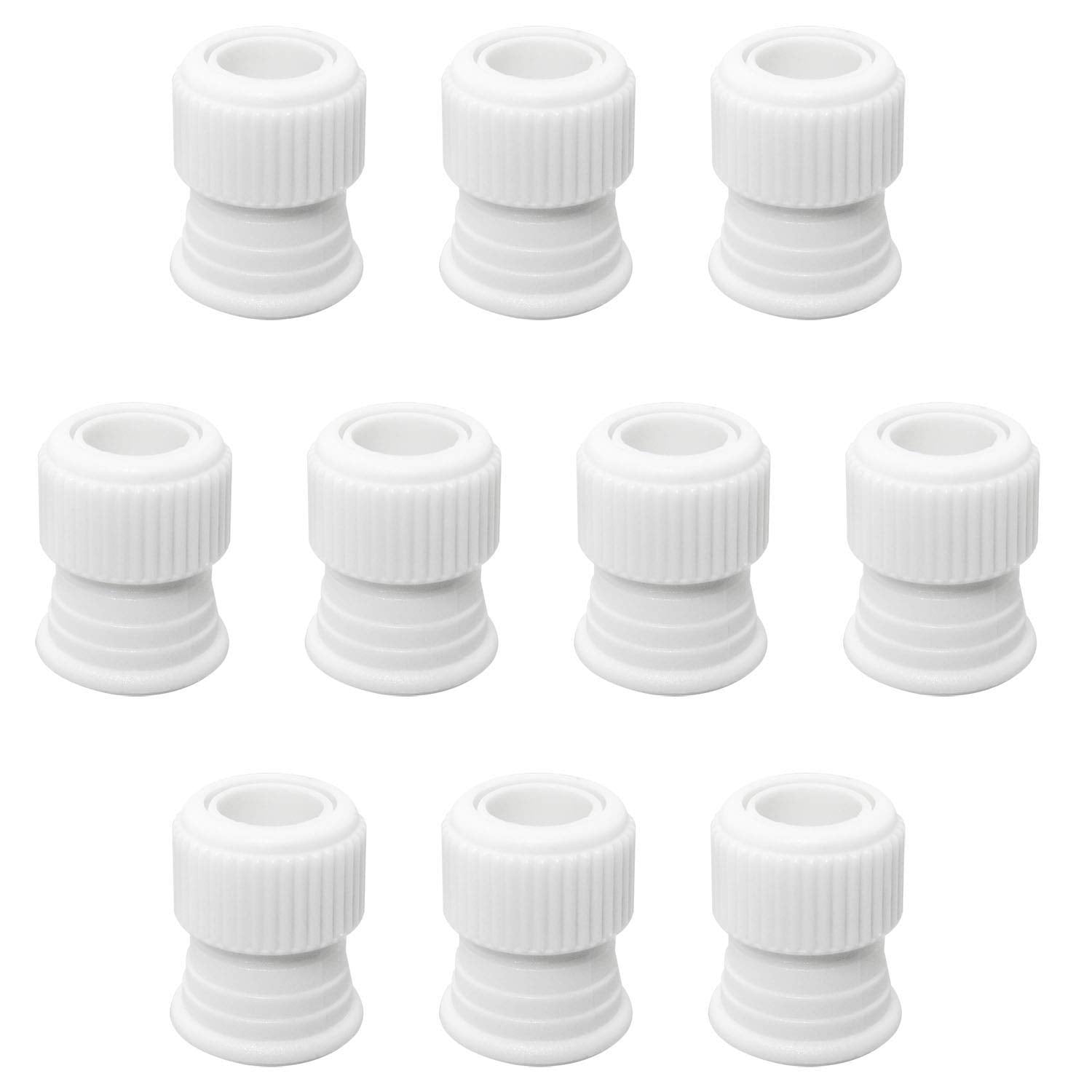 Zzhxsm Plastic 10 Pcs Standard Couplers Cake Decorating Pipe Tip Couplers For Icing Nozzles, White