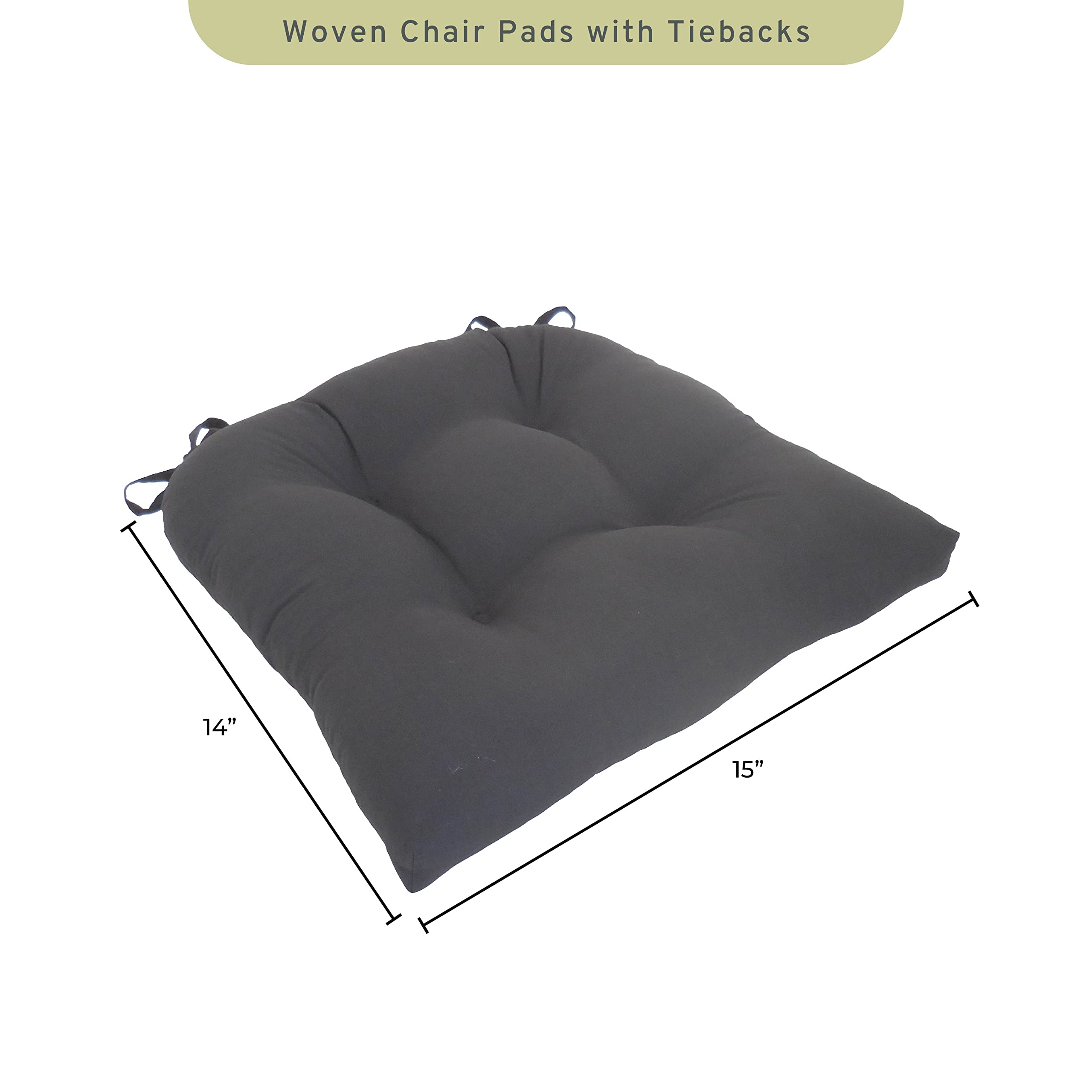 Arlee Micro Fiber Chair Pads, 2 Count (Pack Of 1), Black