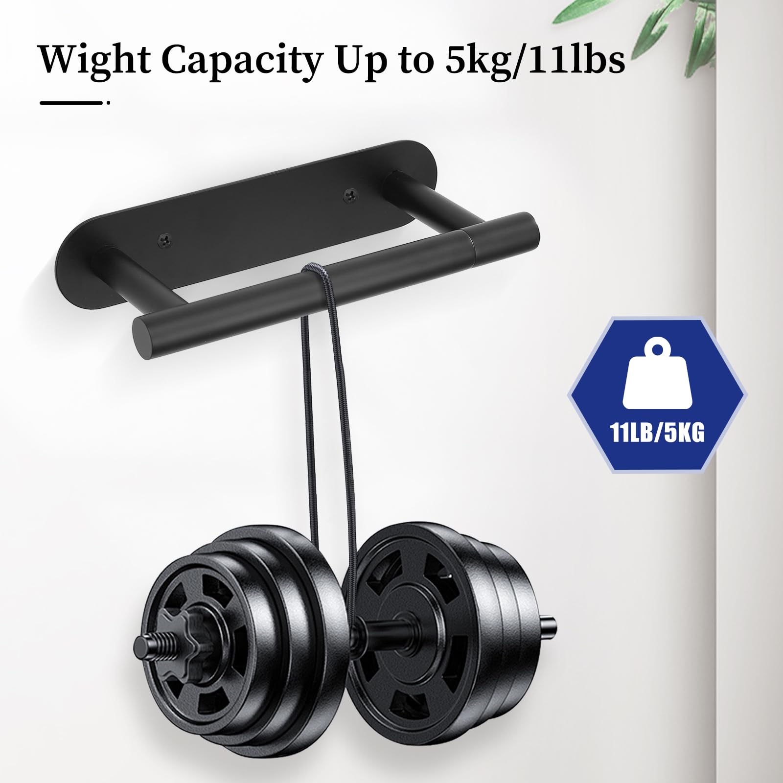 Matte Black Toilet Paper Holder, Upgraded Sus304 Stainless Steel Toilet Roll Holder, Modern Double Base Paper Towel Holder Wall