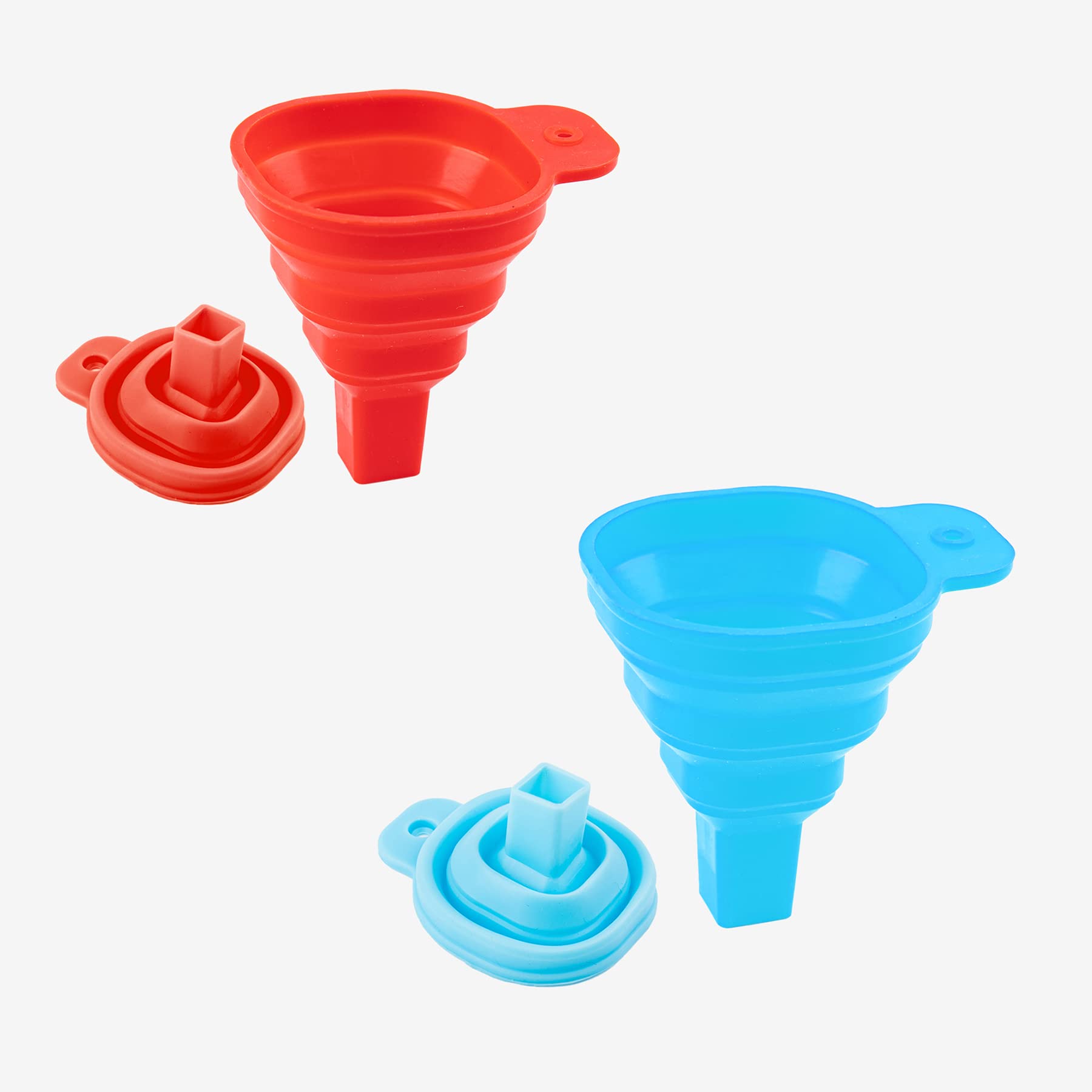 AUEAR, 2 Pack Silicone Collapsible Funnel Foldable Kitchen Diamond Painting Tools Convenient for Water Bottle Oil Liquid Powder 