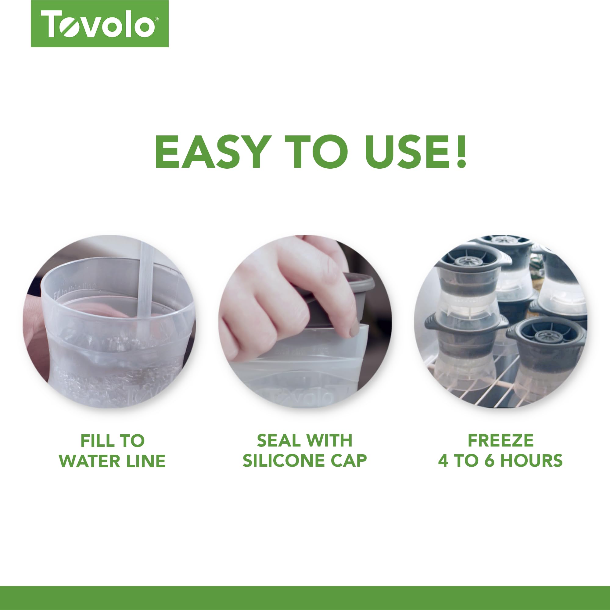 Tovolo Cheers Shaped Ice Molds, Set Of 2 - Large Cheers Ice Mold Gift - Unique Ice Mold Chills Drinks - Odor-Free Freezer Storag