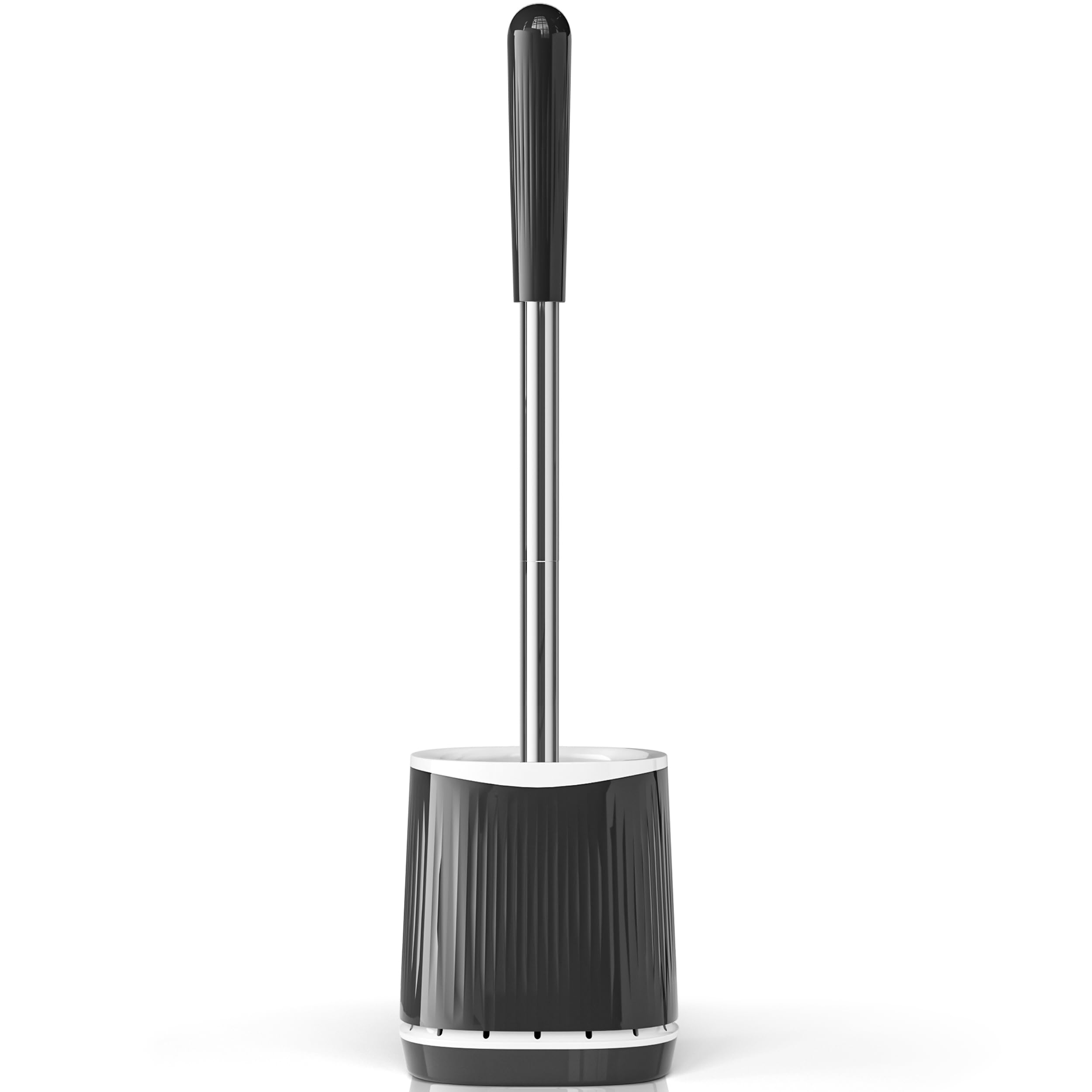 TRENTI Toilet Brush, Toilet Brush and Holder Set, Bristles Toilet Bowl Brush Head with Ventilated Holder, Wall Mounted Compact T