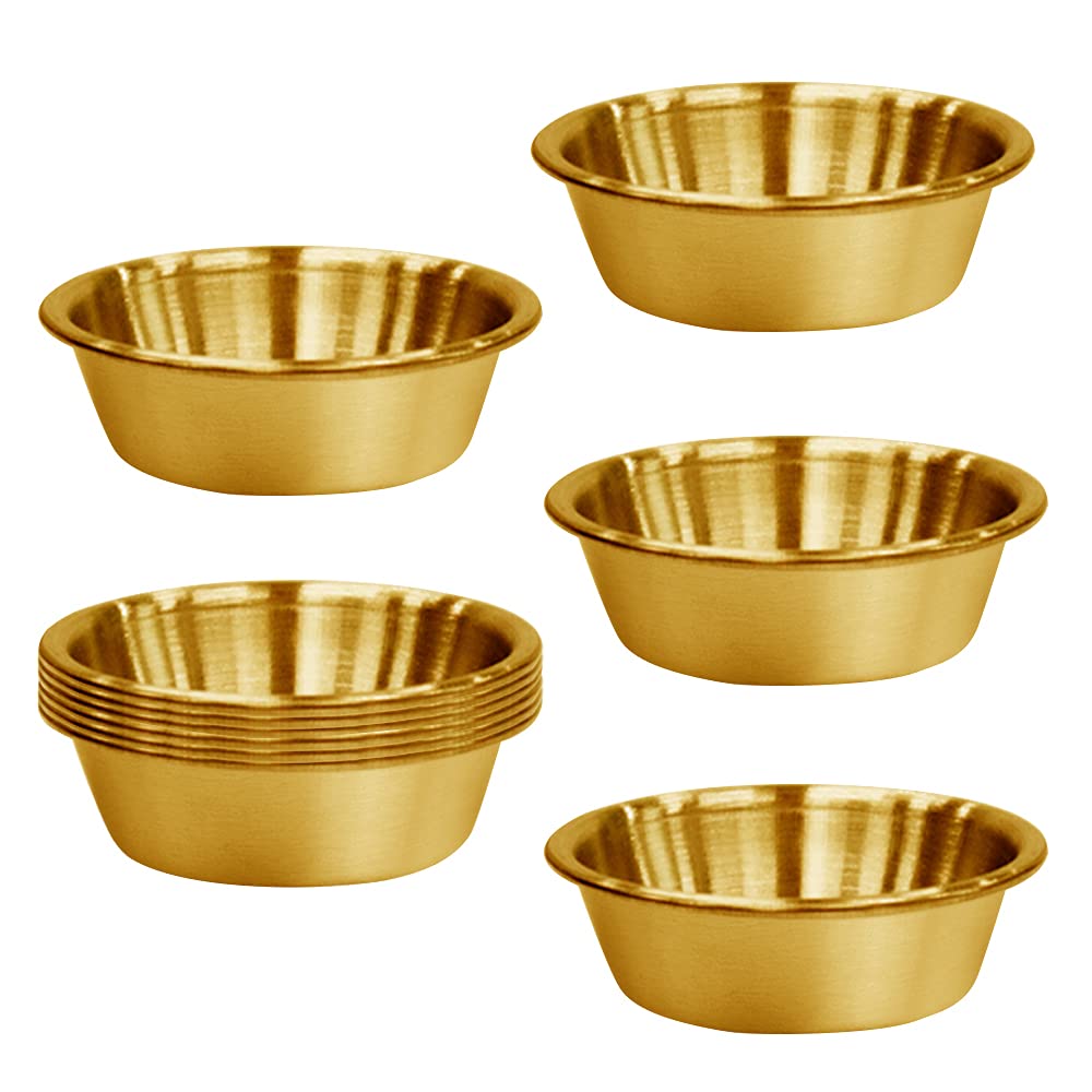 10Pack 2.3Oz Stainless Steel Sauce Dish, Seasoning Dishes, Premium Sushi Dipping Bowl Saucers, Metal Ramekins, Mini Appetizer Pl