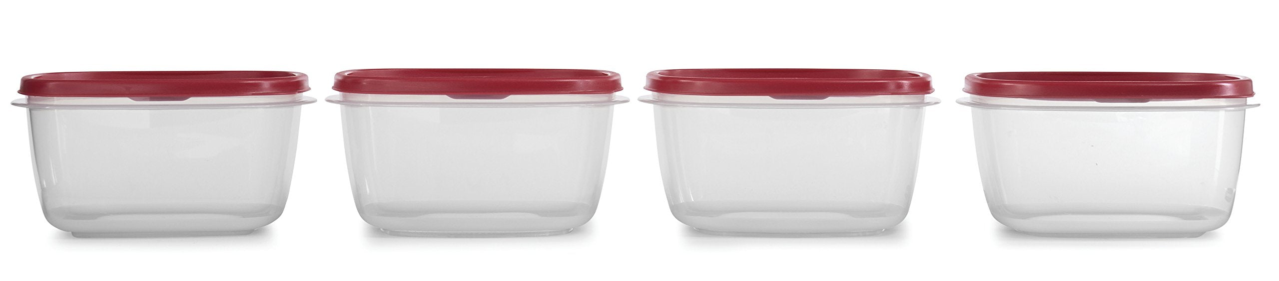 Rubbermaid Easy Find Lids Food Storage Container, 14 Cup, 4-Pack, Red