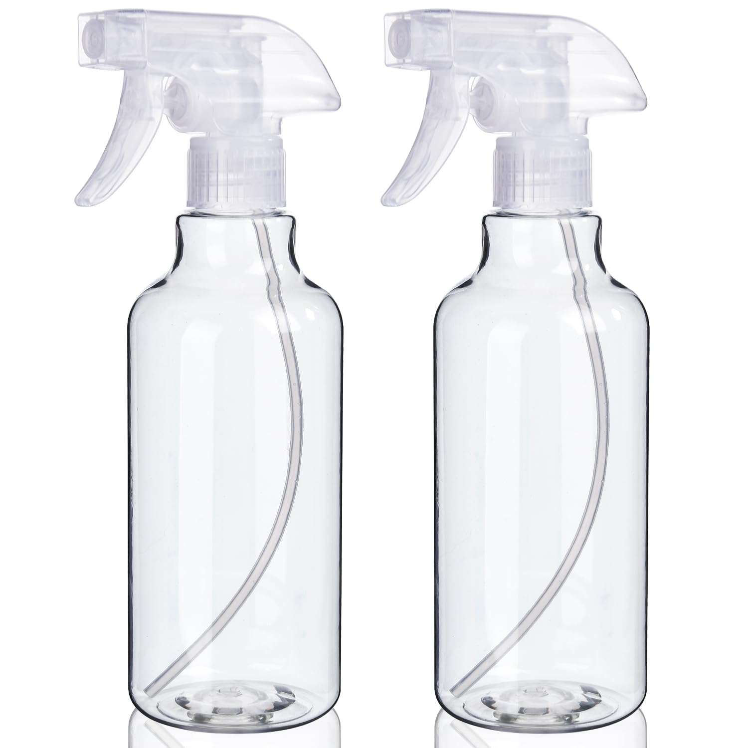 Plastic Spray Bottles, 2-Pack, 16.9 Oz, Mist & Stream, Heavy Duty Spraying, Empty Water Spray Bottle For Cleaning Solutions, Ess