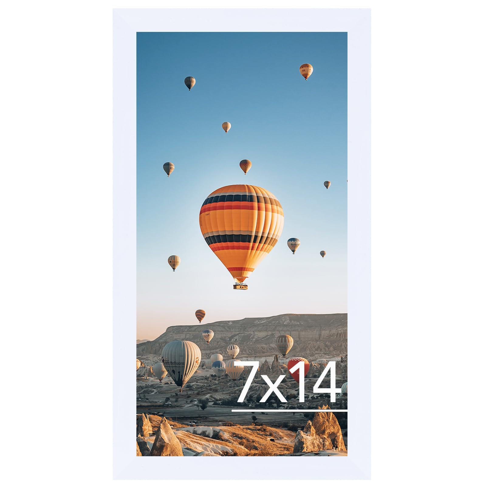 JCJMY 7x14 Picture Frame White for Wall Hanging or Tabletop, Wall Mounting Horizontally or Vertically, 7 x 14 Wall Gallery Poste
