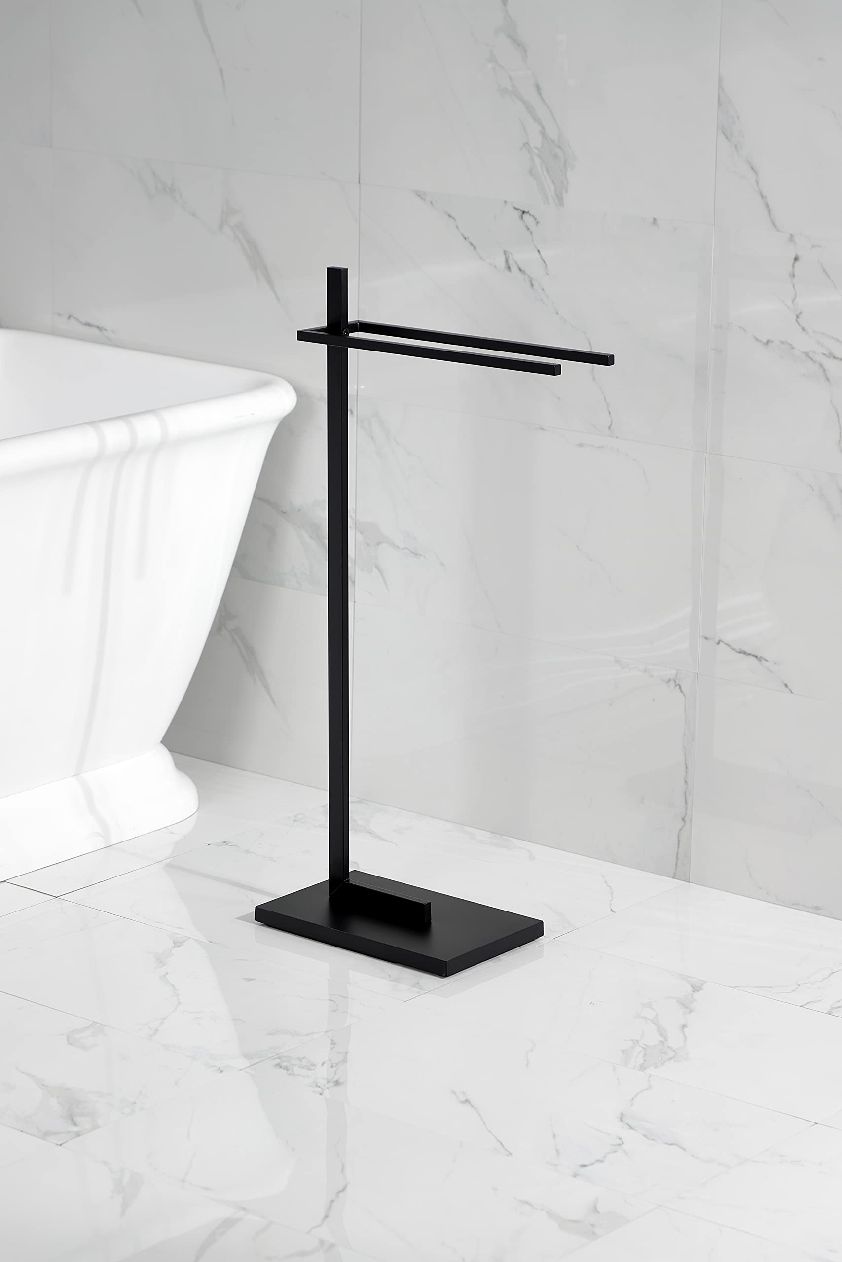 Kingston Brass Scc8600 Edenscape Freestanding Dual Towel Rack, Matte Black