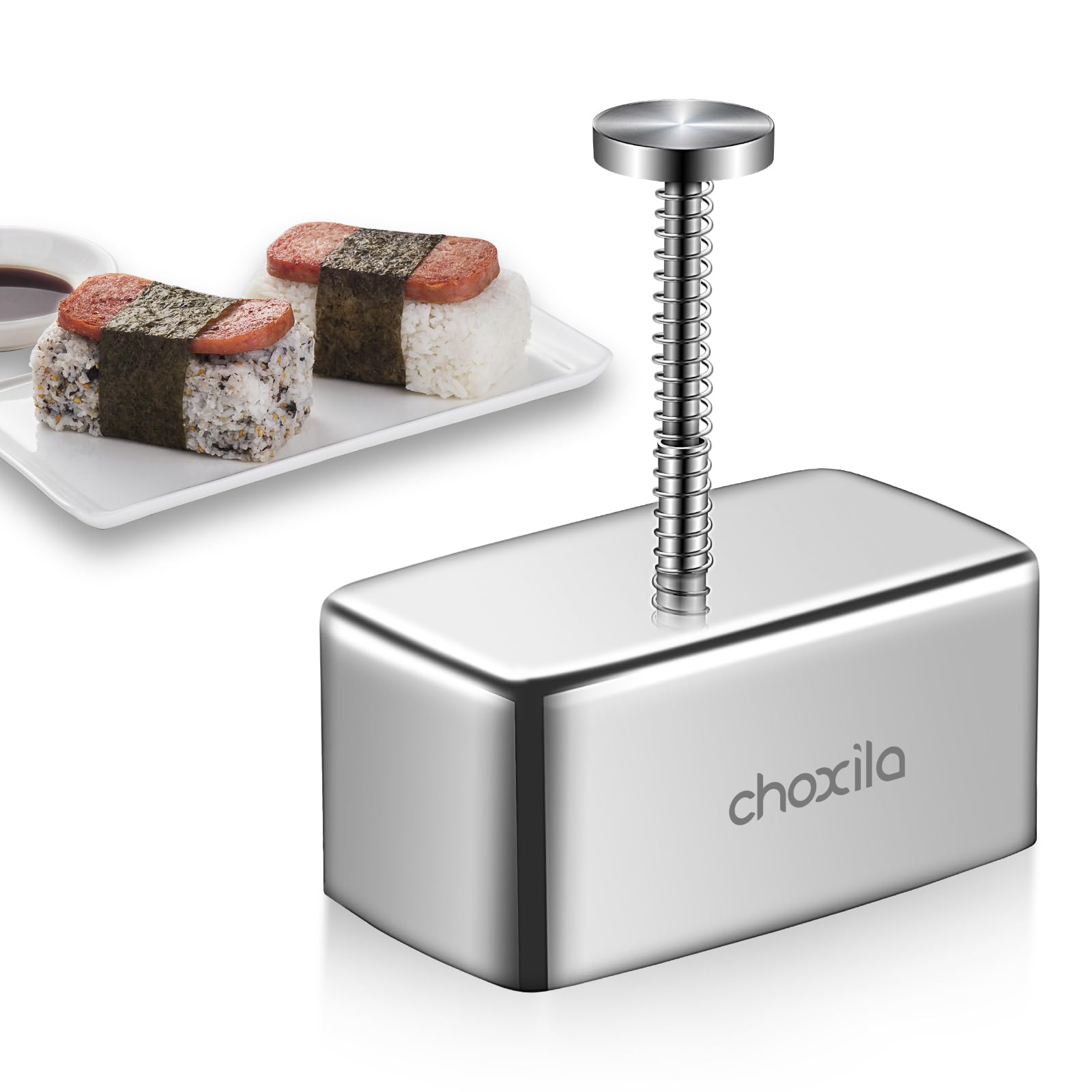 Choxila Musubi Mold Stainless Steel, Non Stick Spam Musubi Mold Musubi Maker Press Kit Onigiri Mold For Kids Bento Picnic Sushi