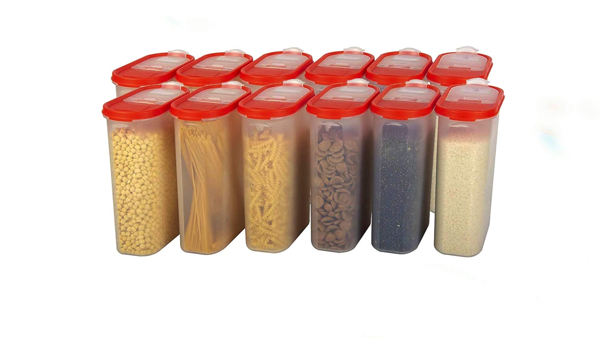 Cutting Edge 2400Ml Flip Top Modular Storage Container Red (Set Of 12)