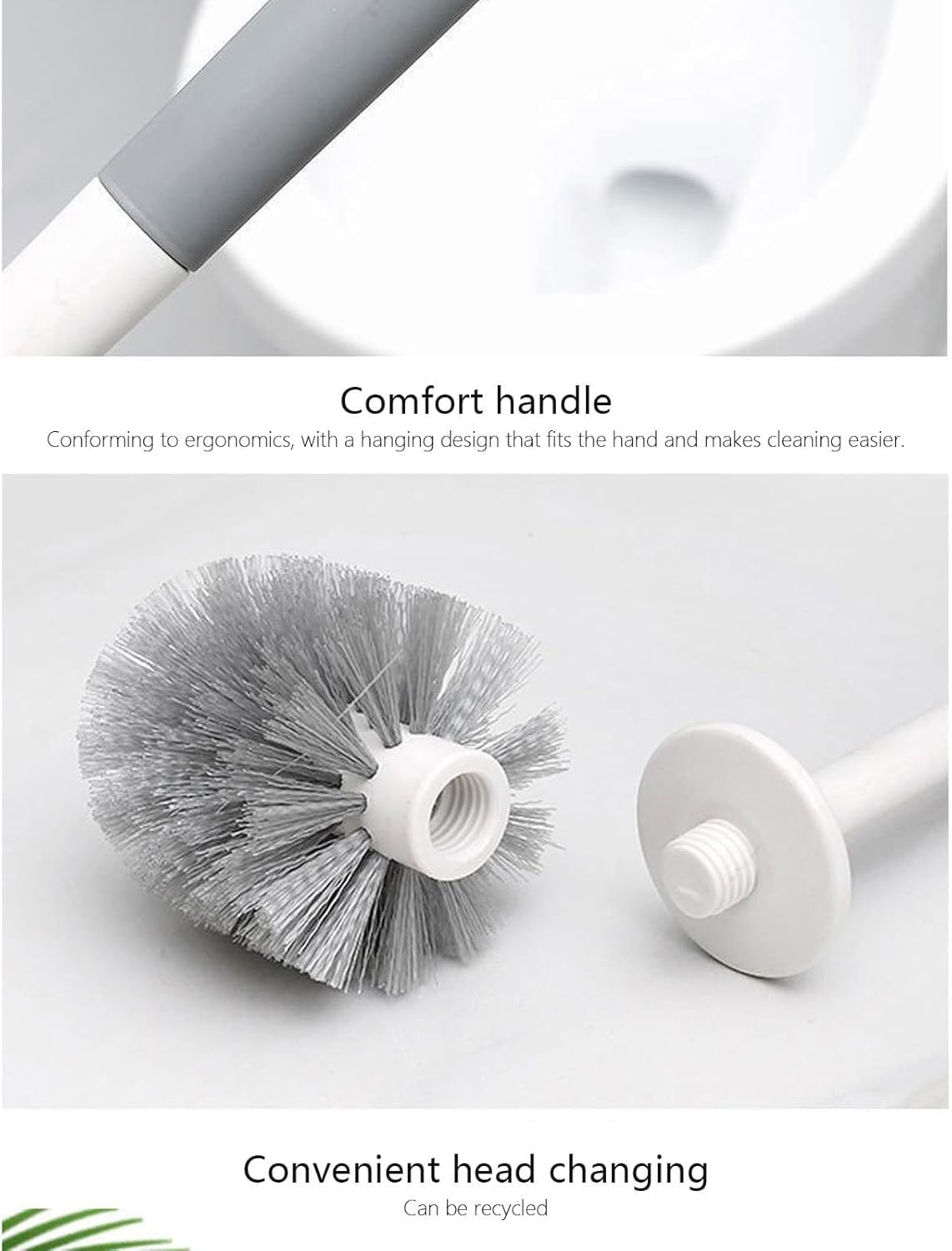 Toilet Cleaning Brush And Holder Set Free Stand Long Handle Bathroom Sleek Toilet Bowl Cleaner Brush With Stand, Pot Commode Bat