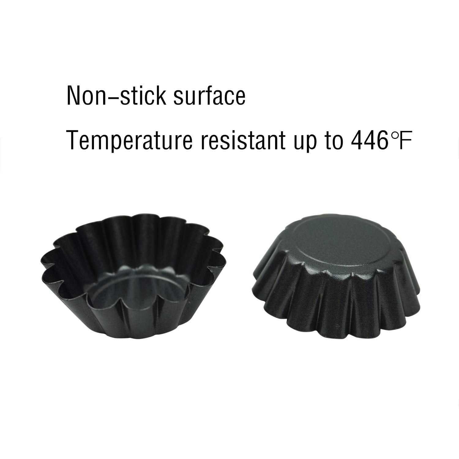 Proshopping 12 Packs Min Egg Tart Pan, Non-Stick Carbon Steel Egg Tart Molds,Tartlet Tins,Mini Pie Mould, Muffin Cupcake Pudding