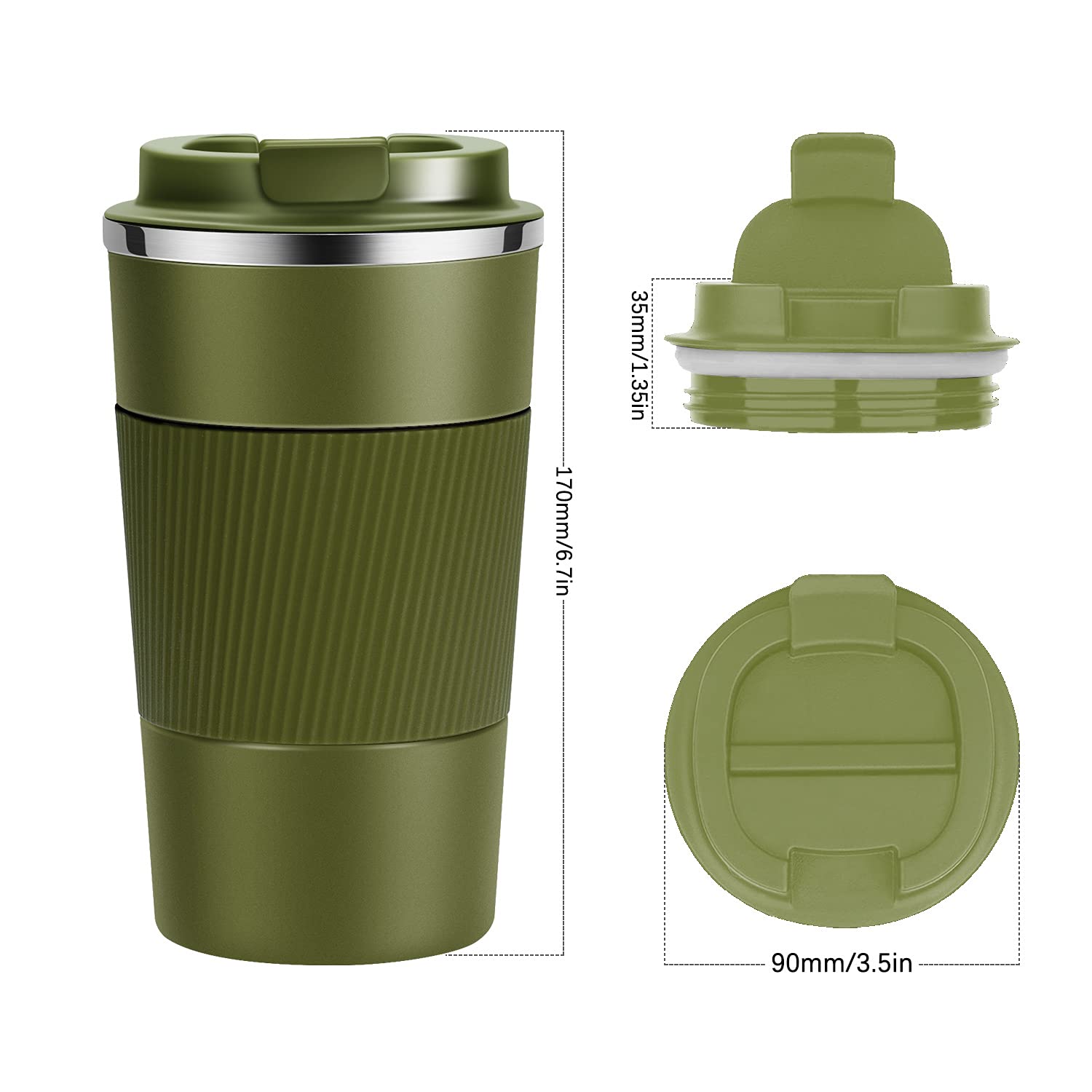 Yinjam 17Oz Travel Coffee Mug Insulated Coffee Cups To Go With Leakproof Lid Vacuum Stainless Steel Double Walled Thermal Car Co