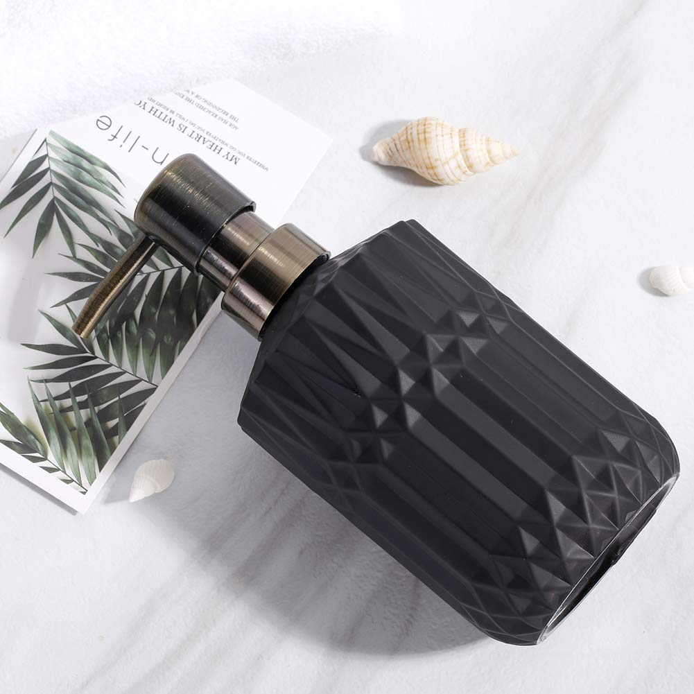 Yunnasi Soap Dispenser With Pump, Refillable Liquid Hand Soap Dish Soap Dispensers For Bathroom Counter, Kitchen Sink (Black)