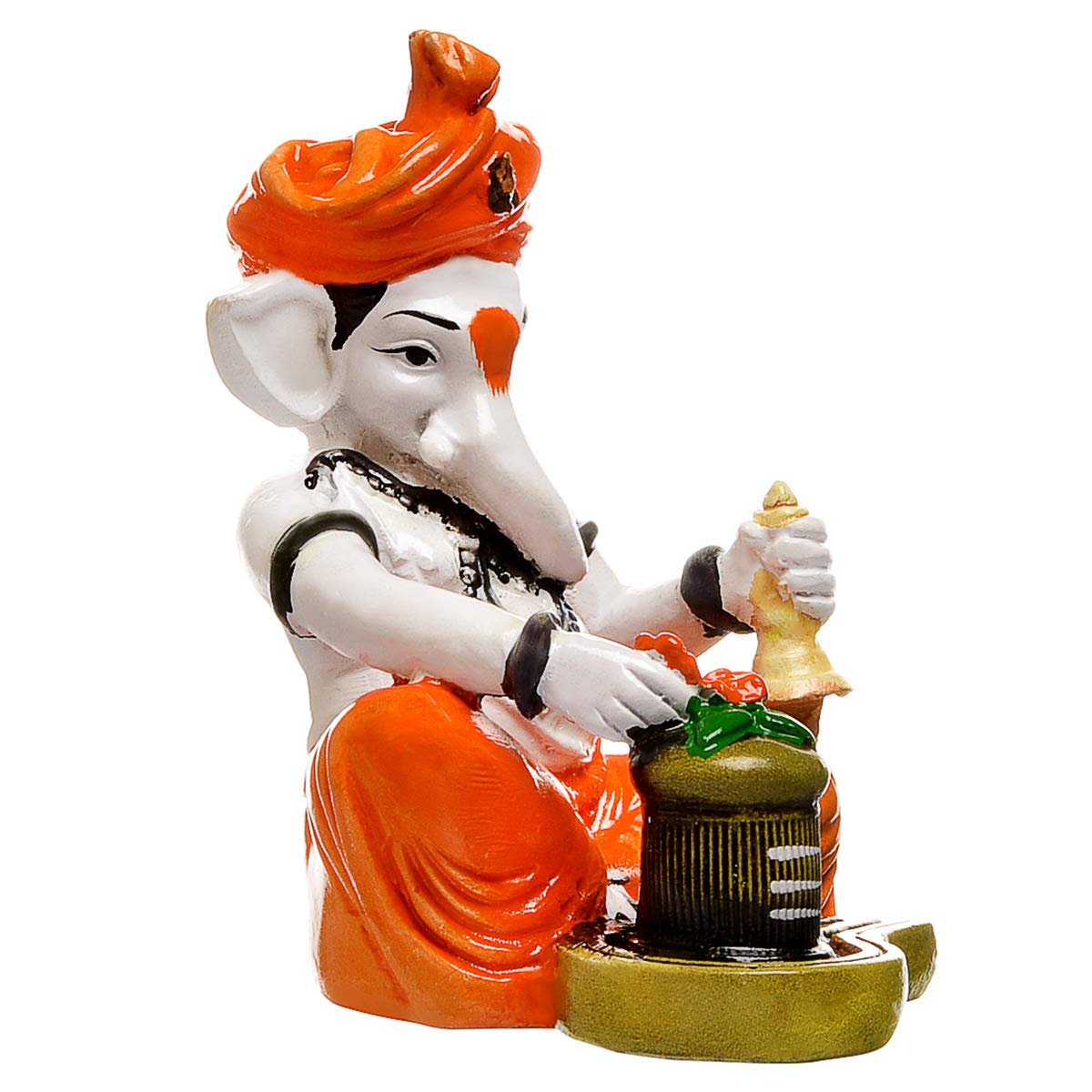 Karigaari India Handcrafted Polyresin Eco Friendly Lord Ganesha Ganpati Idol Figurine | Lord Ganesha Statue for Home Decoration